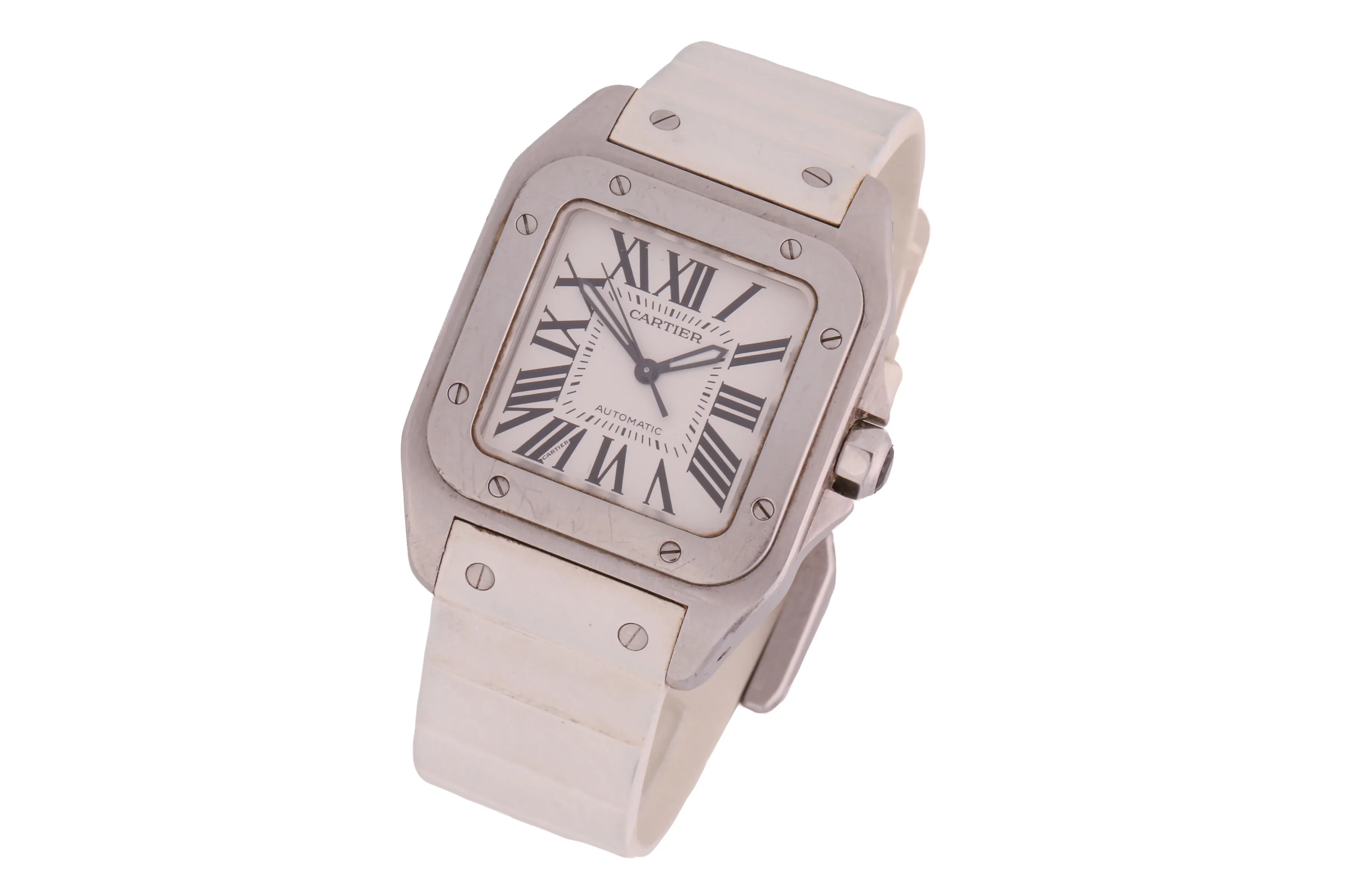 Cartier Santos 2878 33mm Stainless steel White