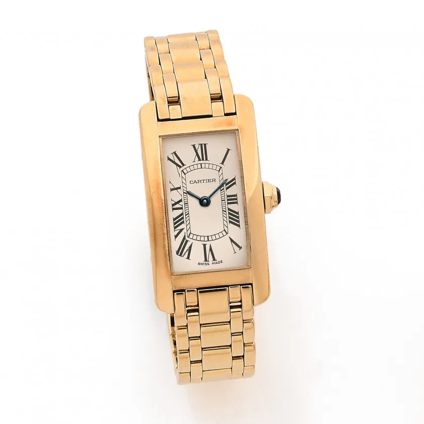 Cartier Tank 2482 19mm Yellow gold Cream