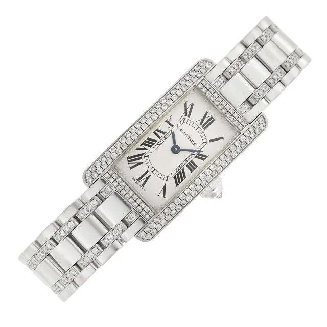 Cartier Tank 2489 33mm Gold and diamond White