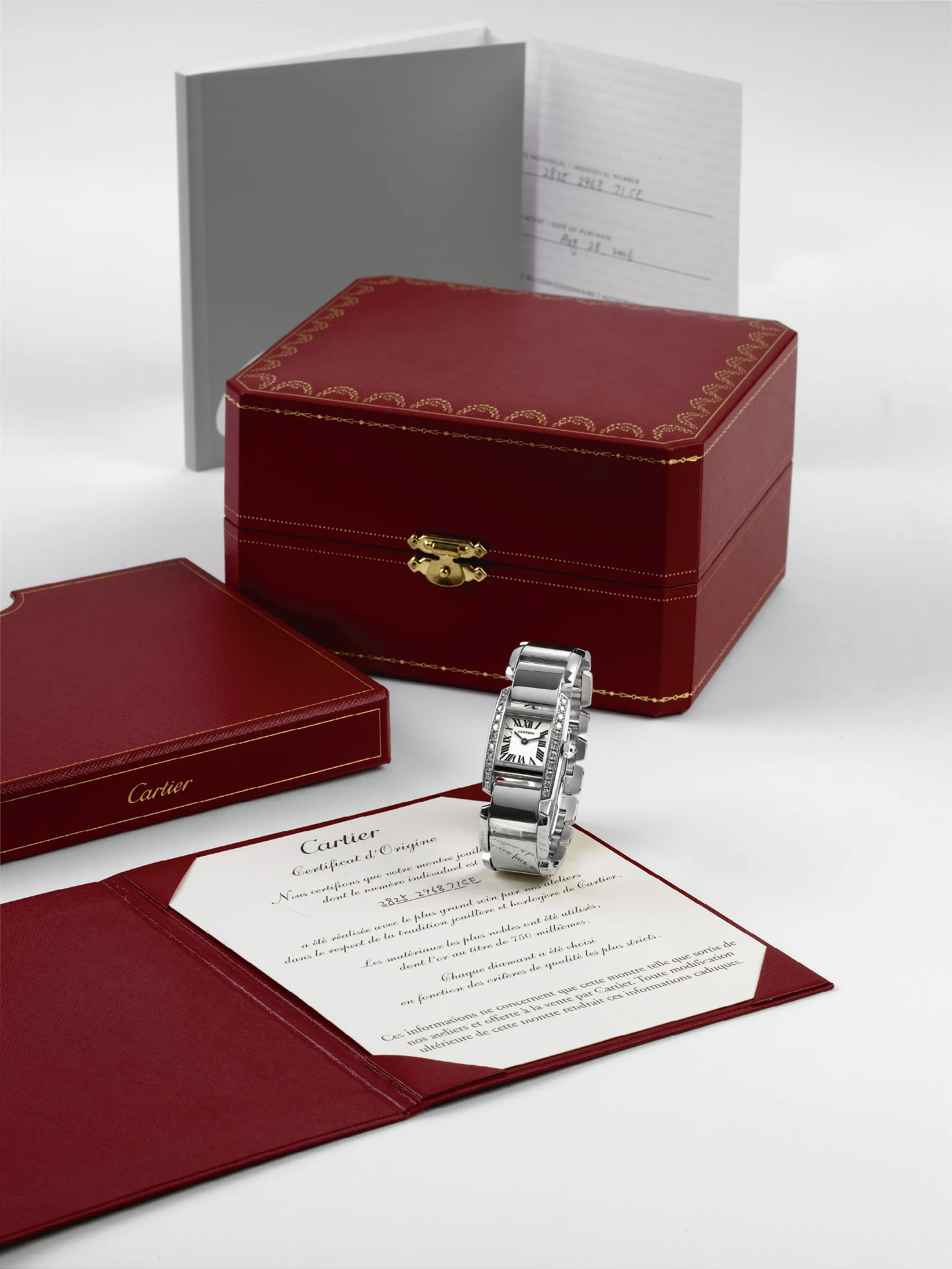 Cartier Tank 2825 20mm White gold White