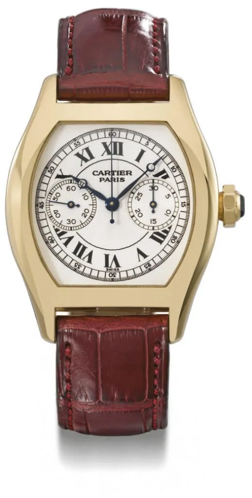 Cartier Tonneau 2356 34mm Yellow gold Silvered