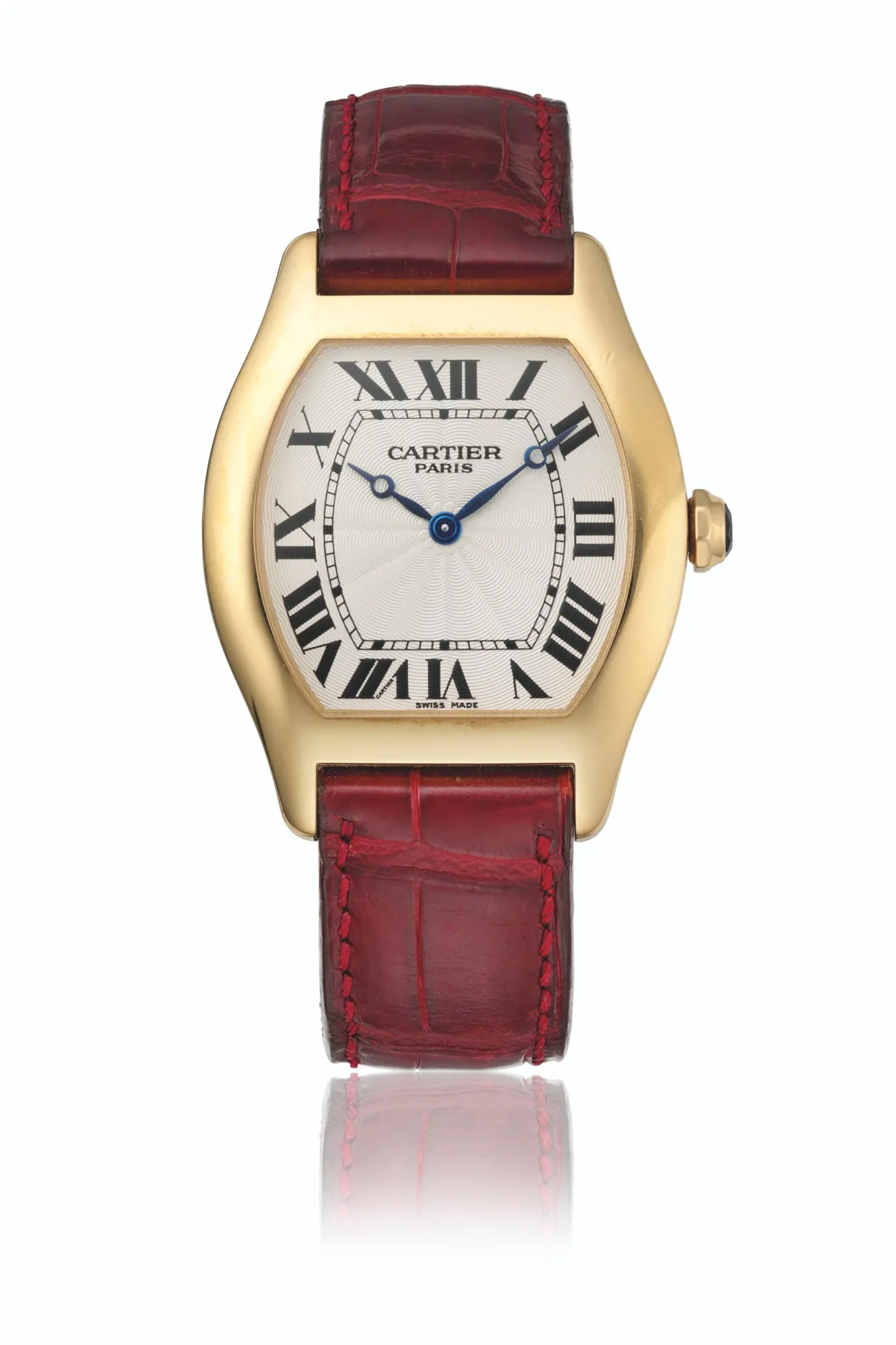 Cartier Tonneau 2496C 33mm Yellow gold Silvered