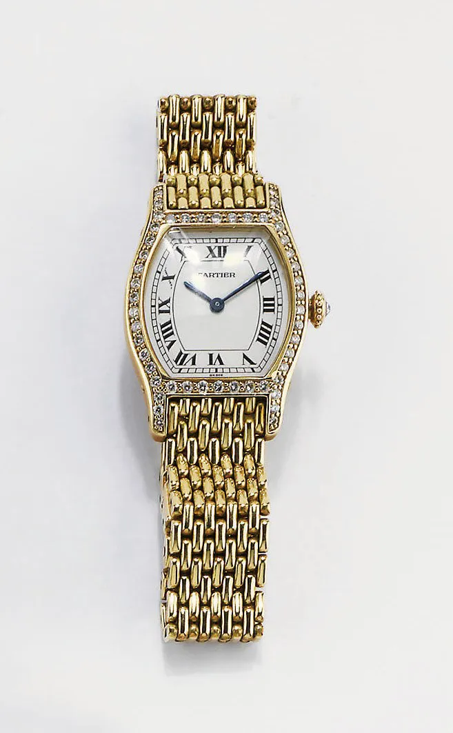 Cartier Tortue 2496 34mm Yellow gold White