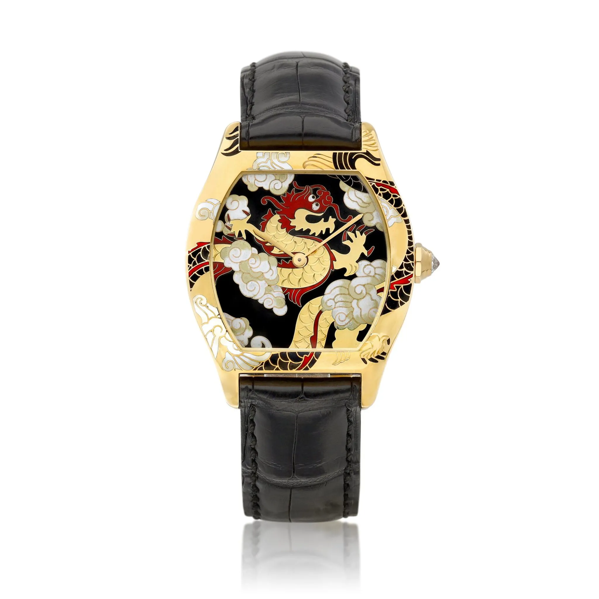 Cartier Tortue 2496 34mm Yellow gold Enamel