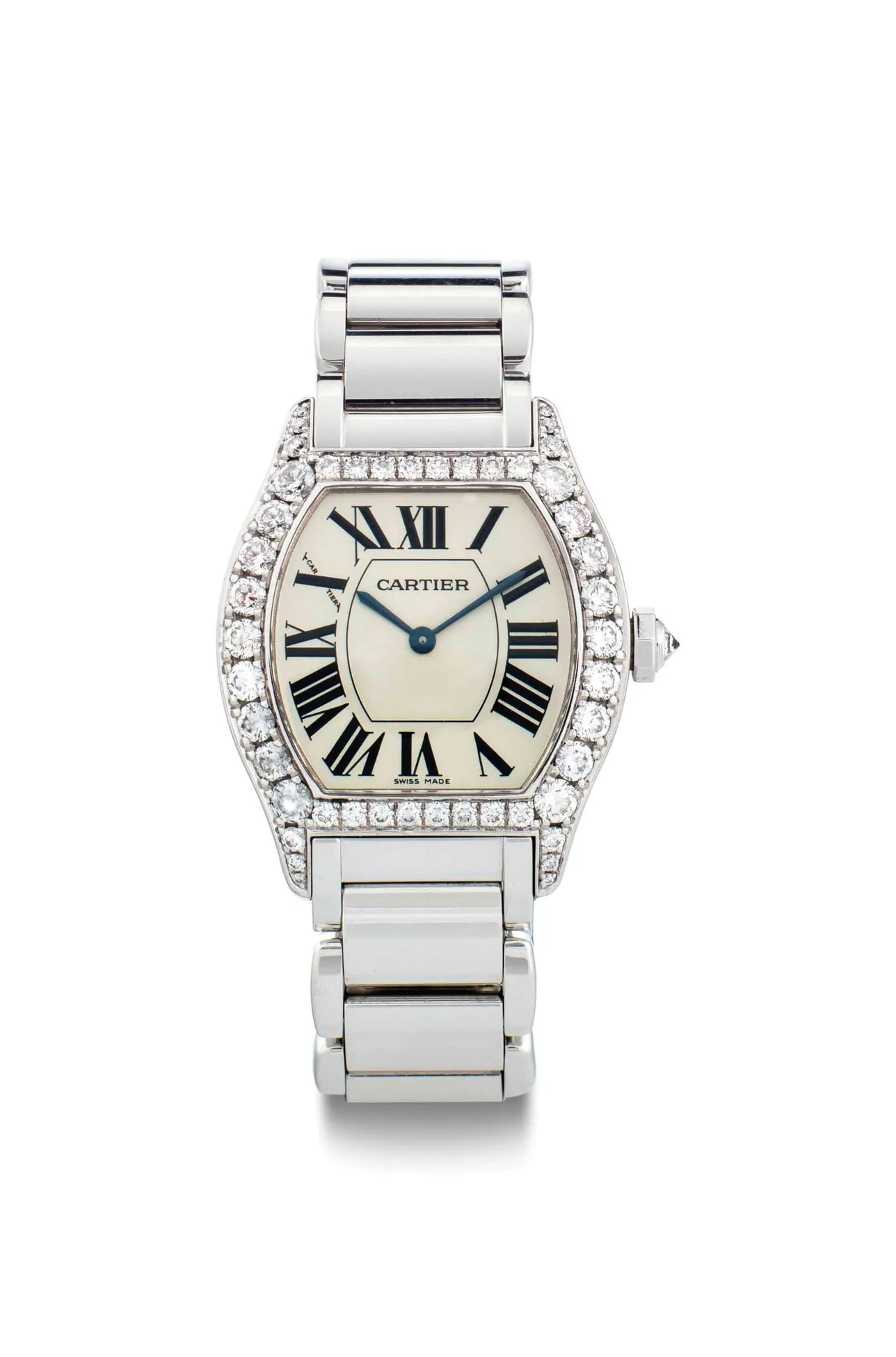 Cartier Tortue 2644 34mm White gold Silver