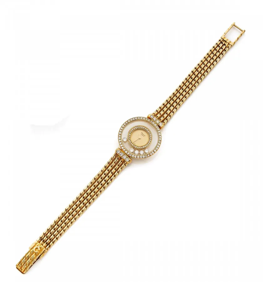 Chopard Happy Diamonds 24mm Yellow gold Champagne