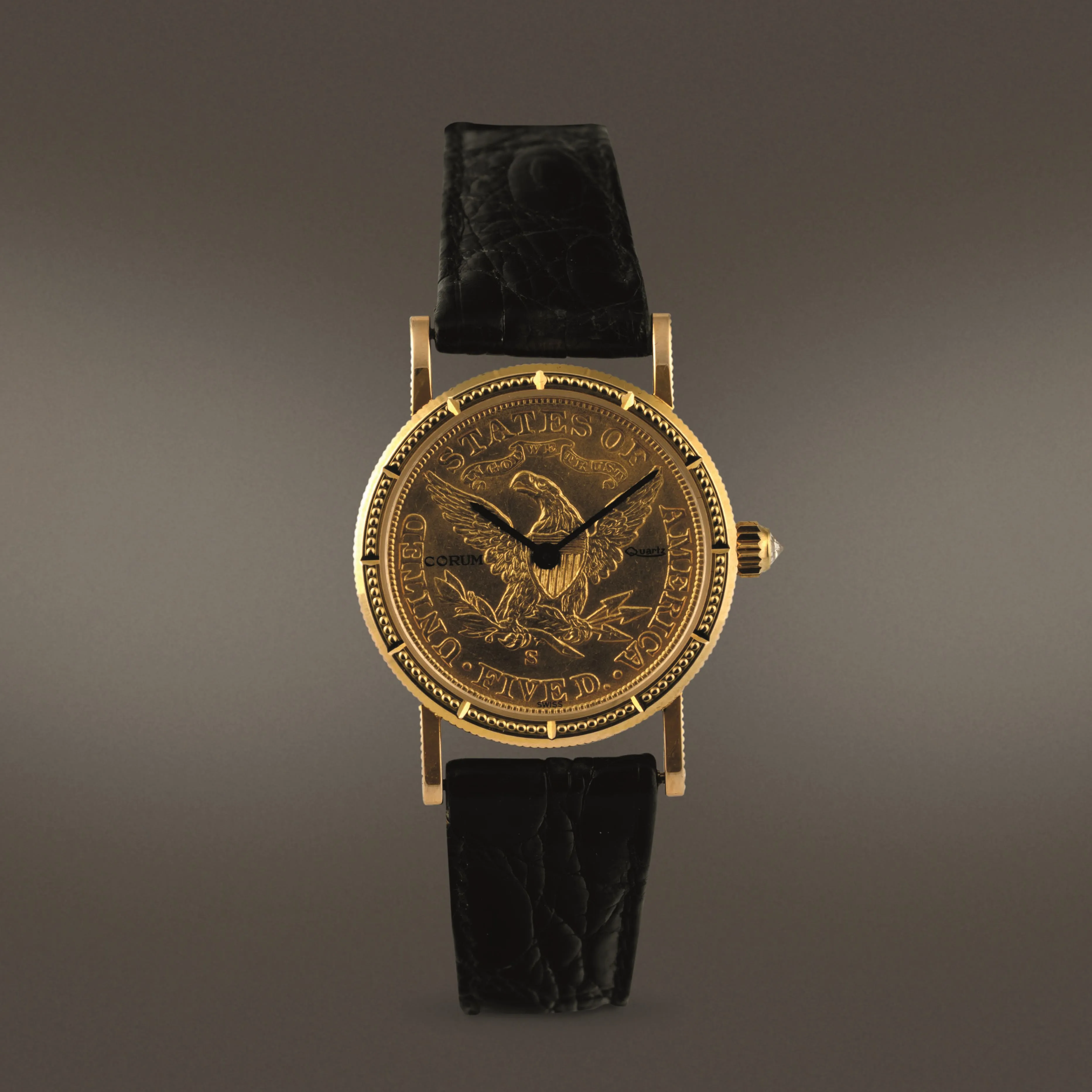 Corum Coin Watch 4430056 24mm Yellow gold Champagne