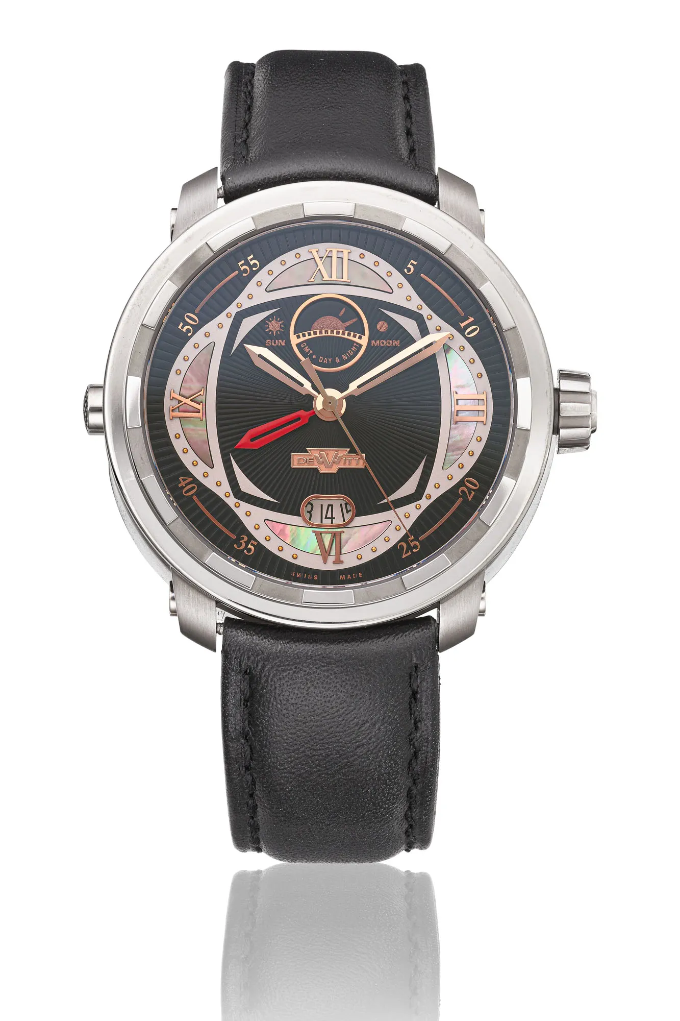 Dewitt Twenty-8-Eight T8.POE.001 43mm Titanium Black sunray and mother-of-pearl