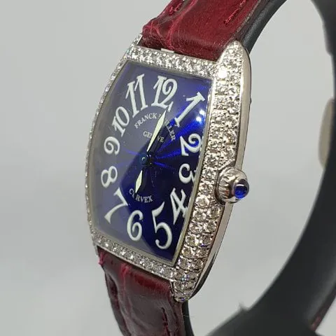 Franck Muller Cintree Curvex 1752 QZ D 25mm White gold Blue