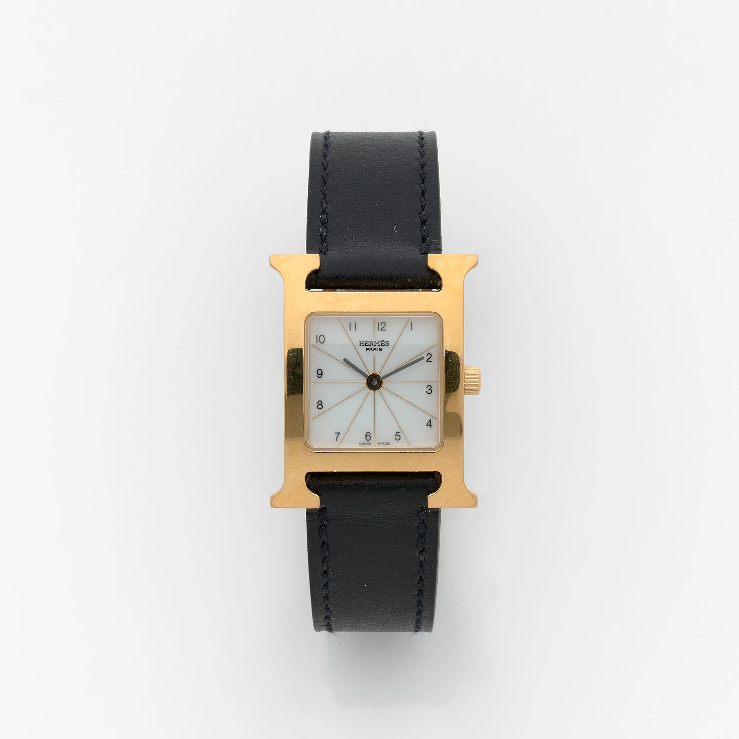 Hermès HH1.201 21mm Gold-plated White