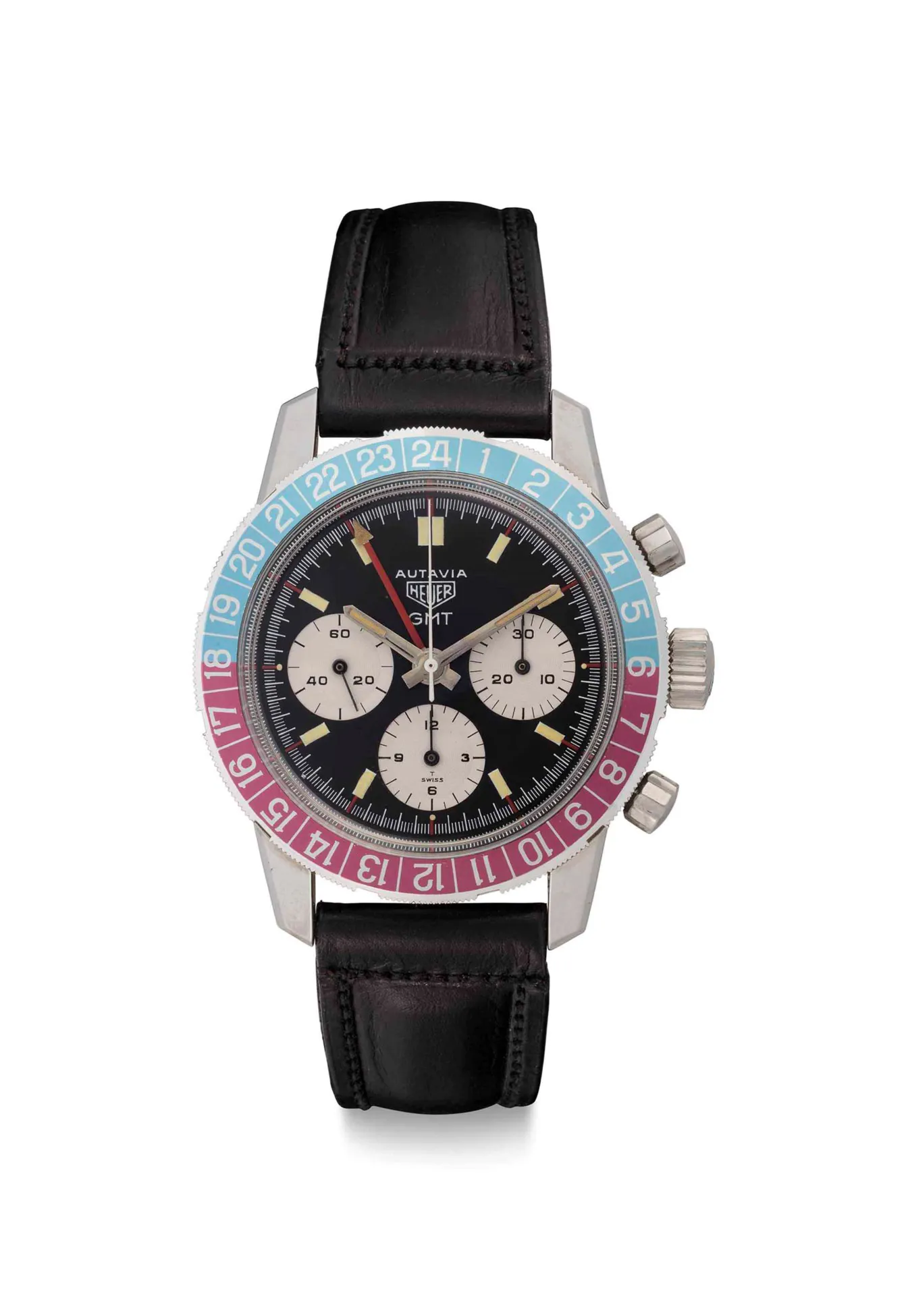 Heuer 2446C 40mm Stainless steel Black