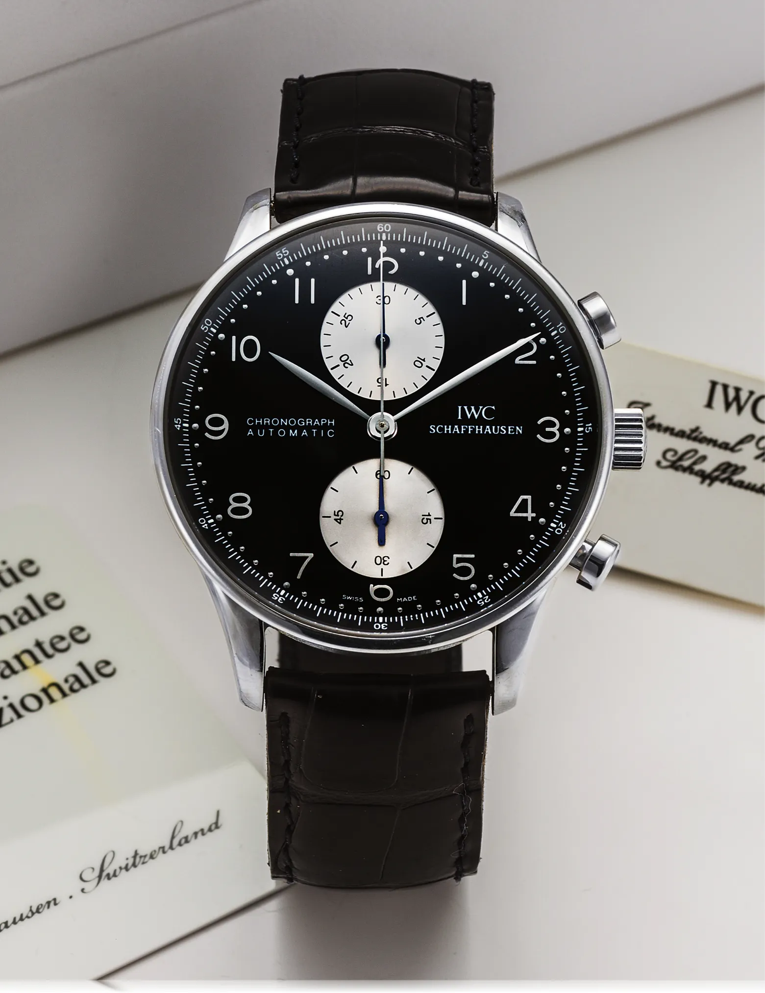 IWC Portuguese Chronograph 3714 41mm Stainless steel Black