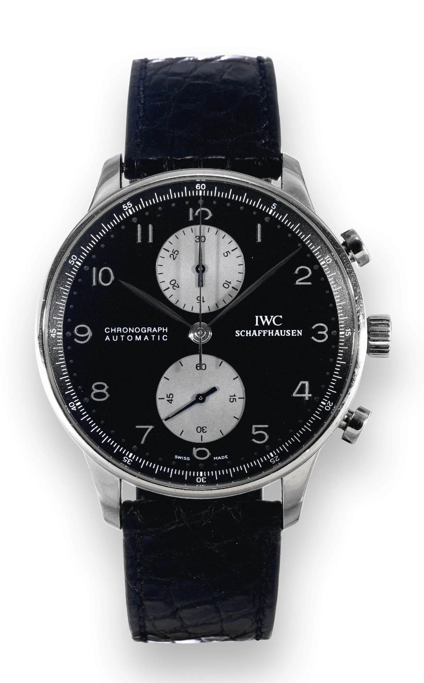 IWC Portuguese Chronograph 3714 41mm White gold bi-color black and silver