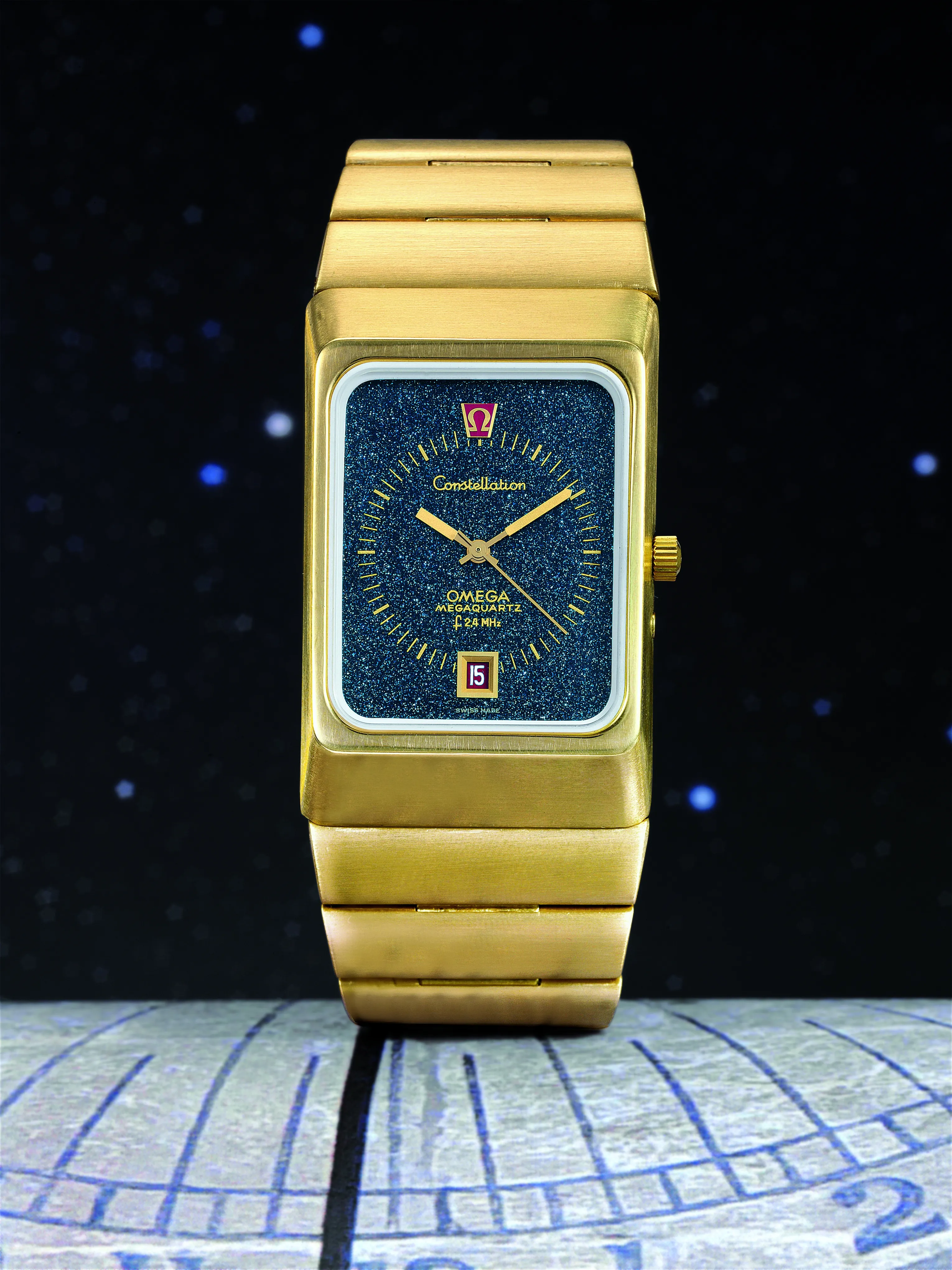 Omega Constellation 32mm Yellow gold Blue