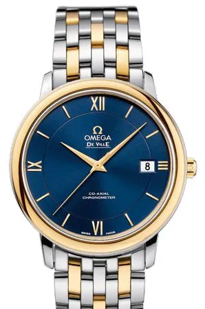 Omega De Ville 424.20.37.20.03.001 37mm Yellow gold and Stainless steel Blue