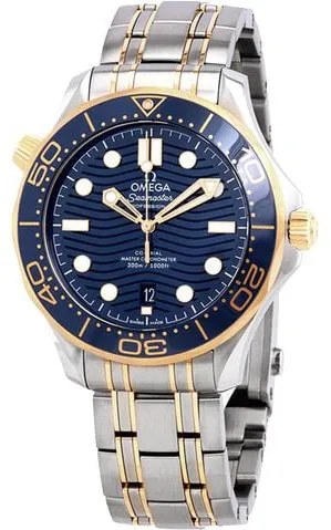 Omega Seamaster Diver 300M 210.20.42.20.03.001 42mm Yellow gold and Stainless steel Blue