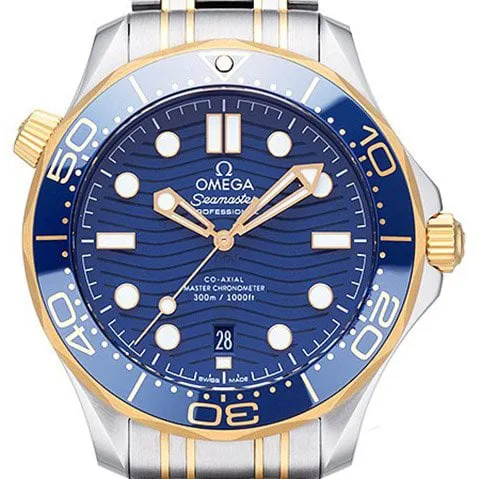 Omega Seamaster Diver 300M 210.20.42.20.03.001 42mm Yellow gold and Stainless steel Blue