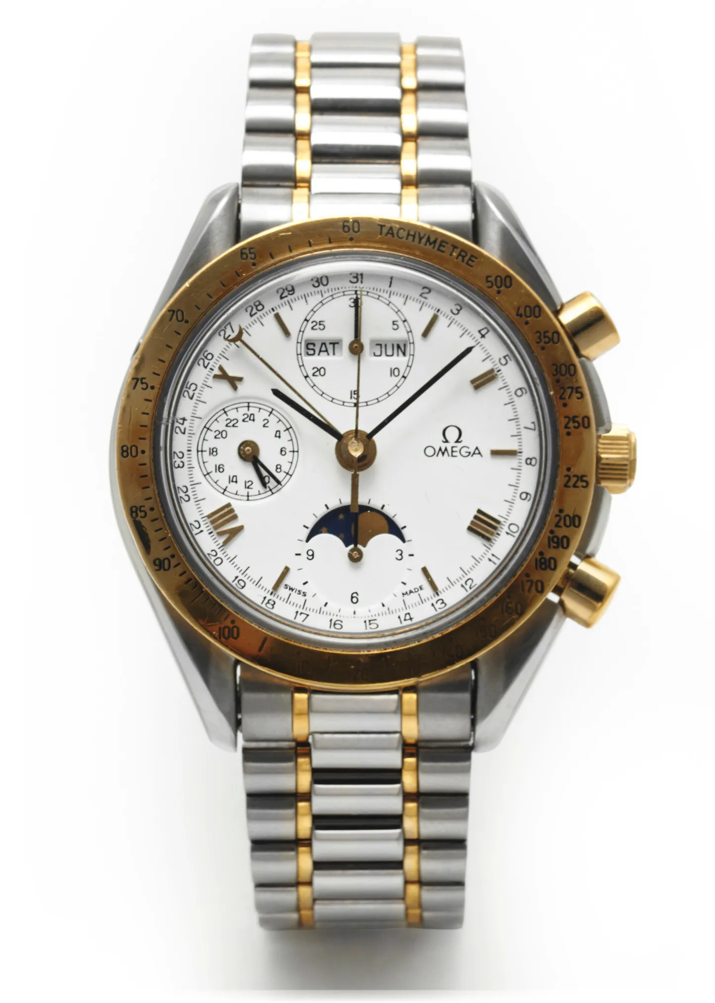 Omega Speedmaster 175.0034 39mm Yellow gold and stainless steel White