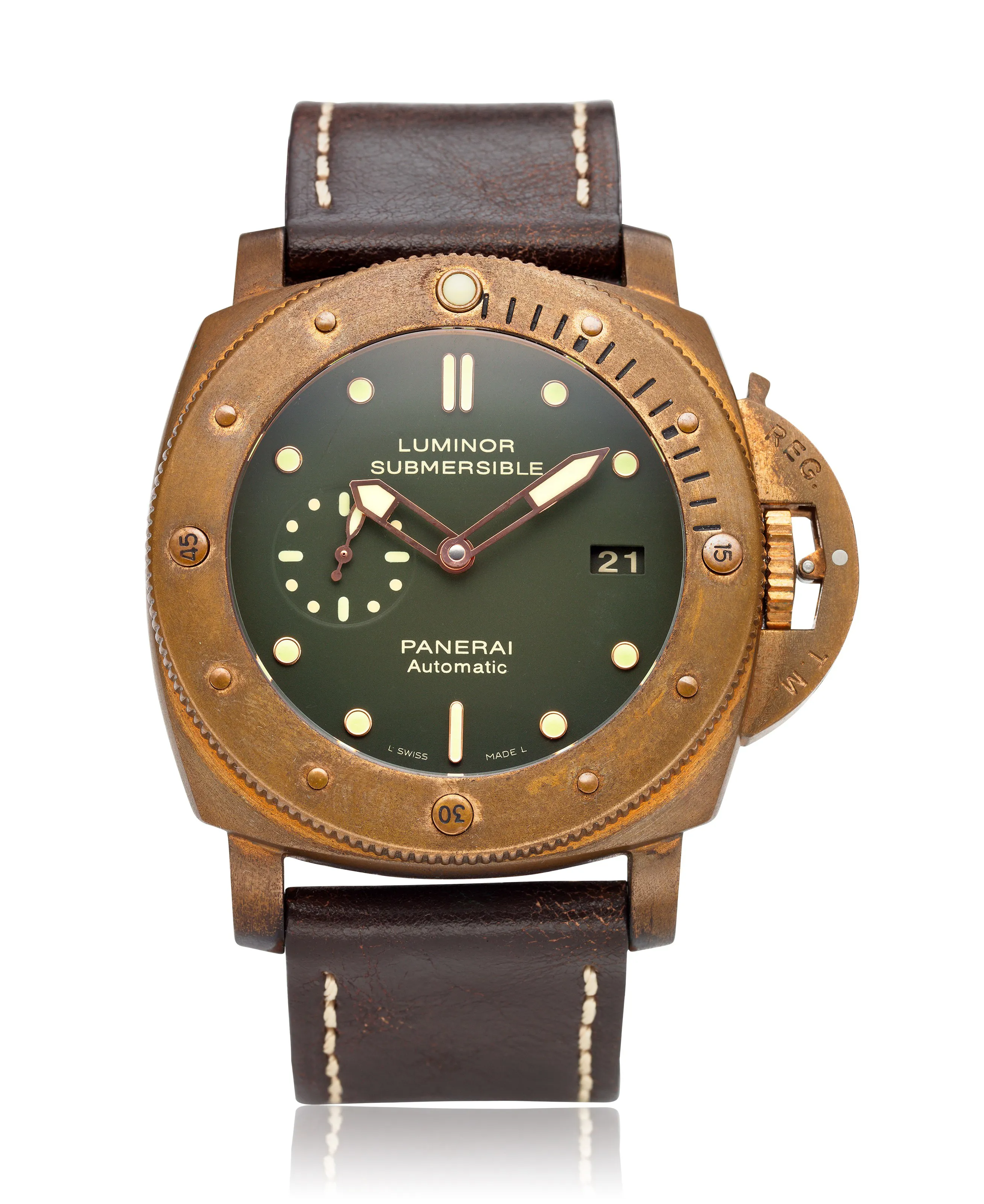 Panerai Luminor Submersible PAM 00382 Bronze Green 2012 United States Watches Online The Collector s Edition Lot 141 EveryWatch