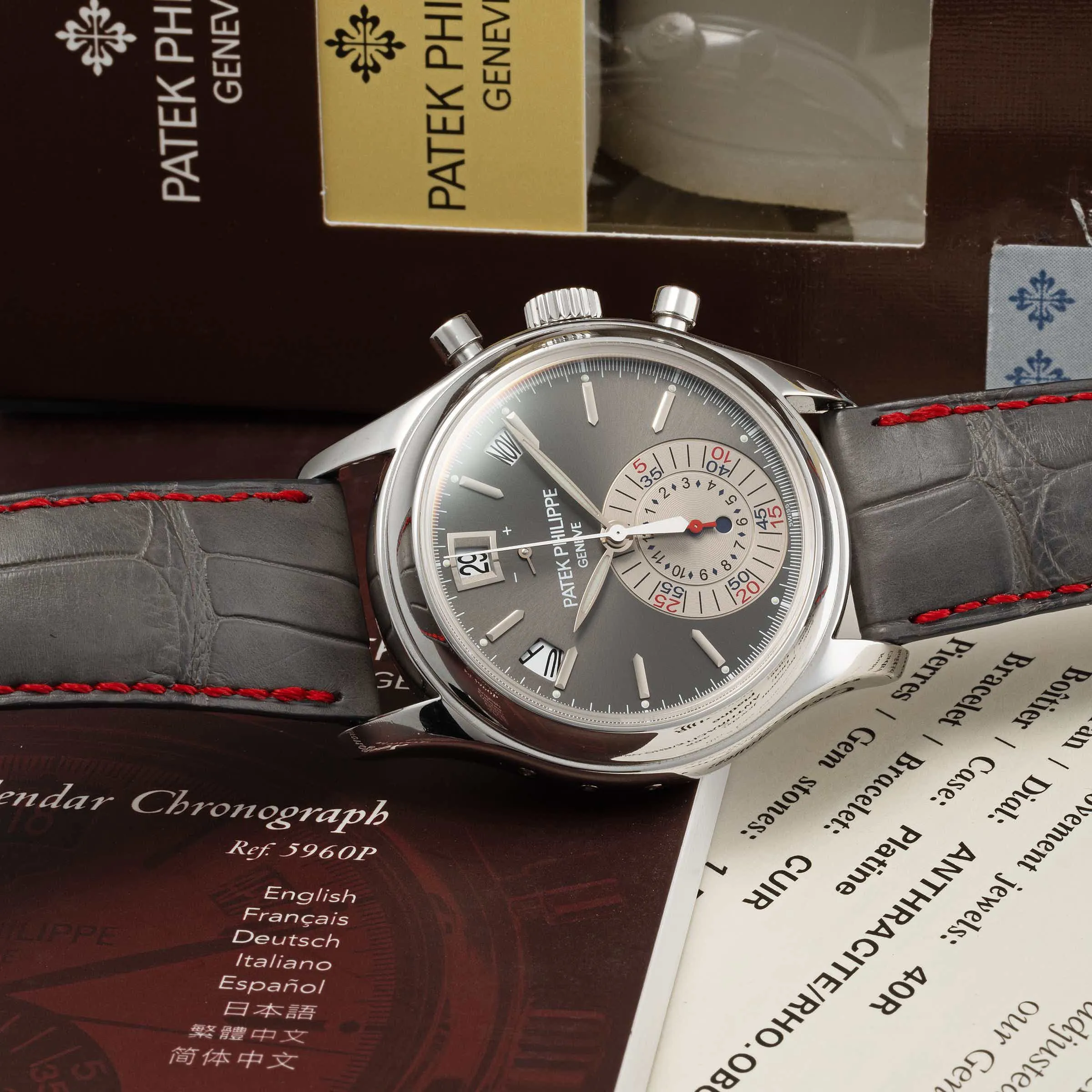 Patek Philippe Annual Calendar Chronograph 5960P 40.5mm Platinum Gray 6