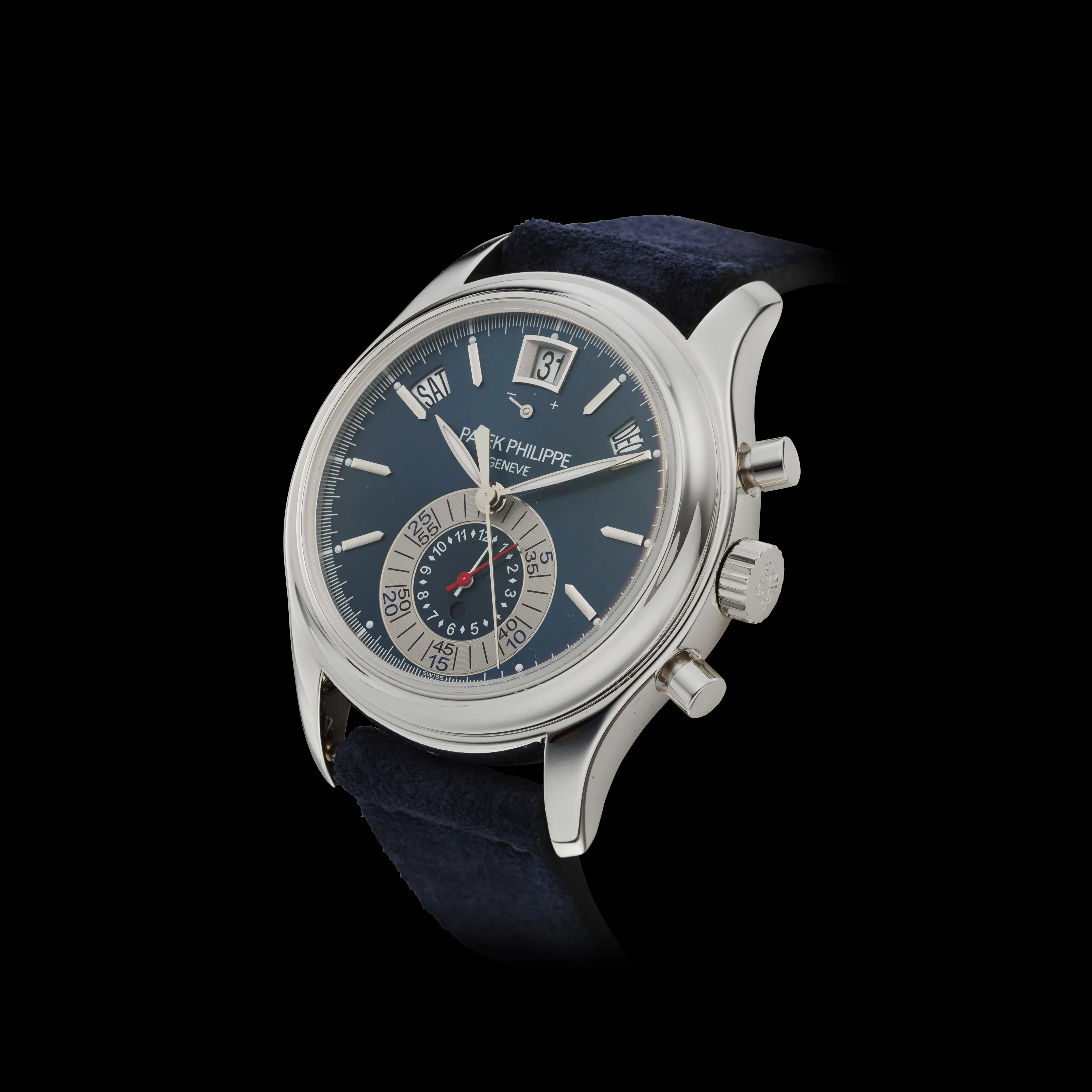 Patek Philippe Annual Calendar Chronograph 5960P 40.5mm Platinum Blue