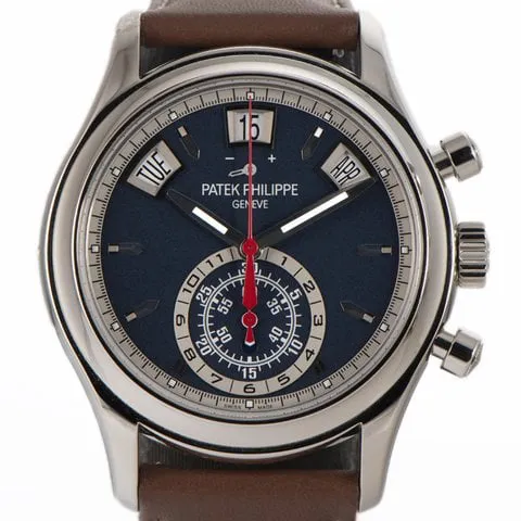 Patek Philippe Annual Calendar Chronograph 5960/01G-001 40.5mm White gold Blue