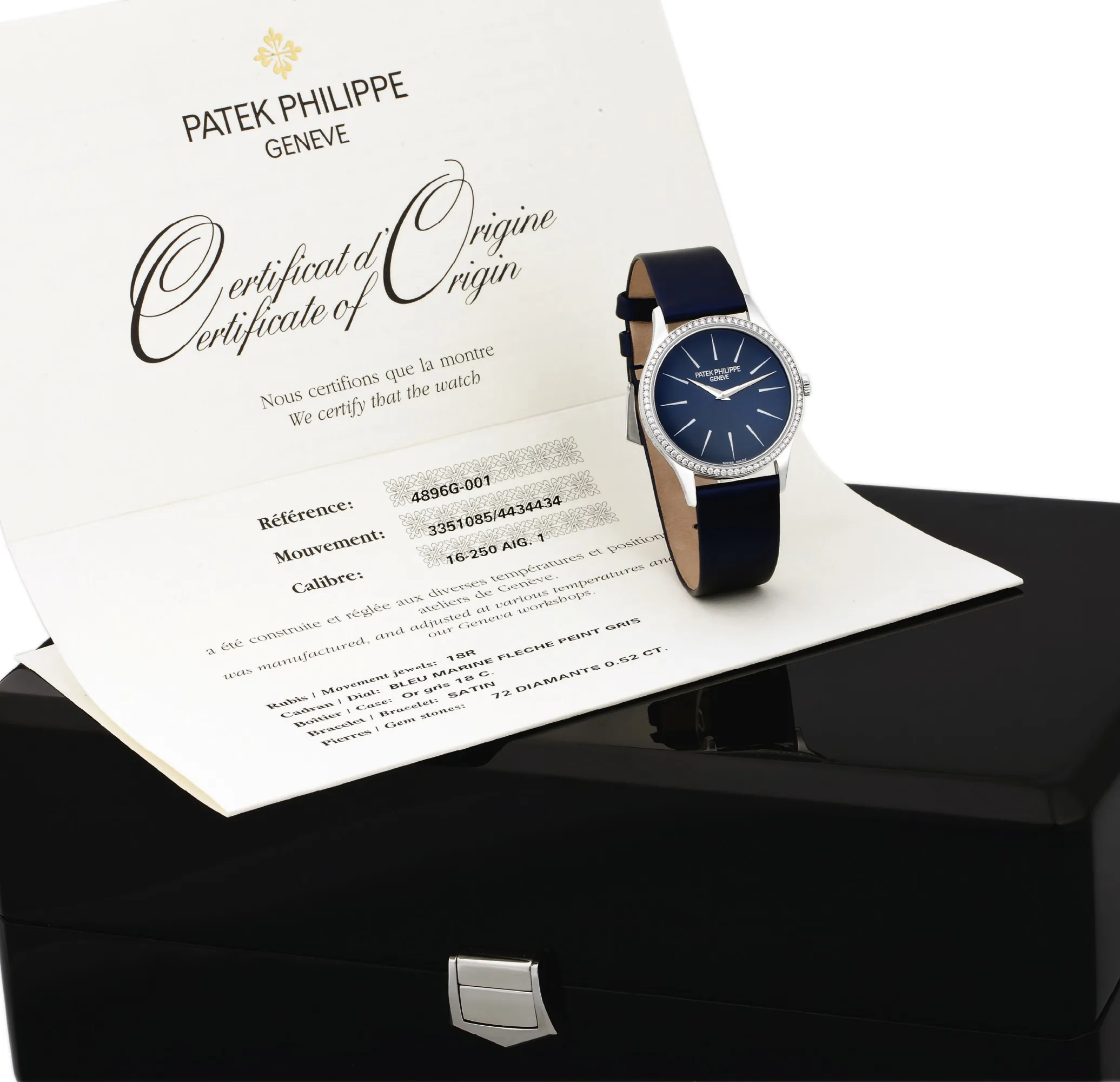 Patek Philippe Calatrava 4896G 31mm White gold Blue