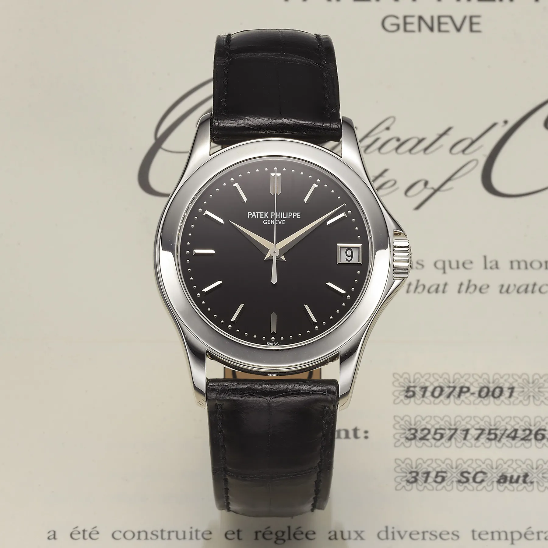 Patek Philippe Calatrava 5107 37mm Platinum Black