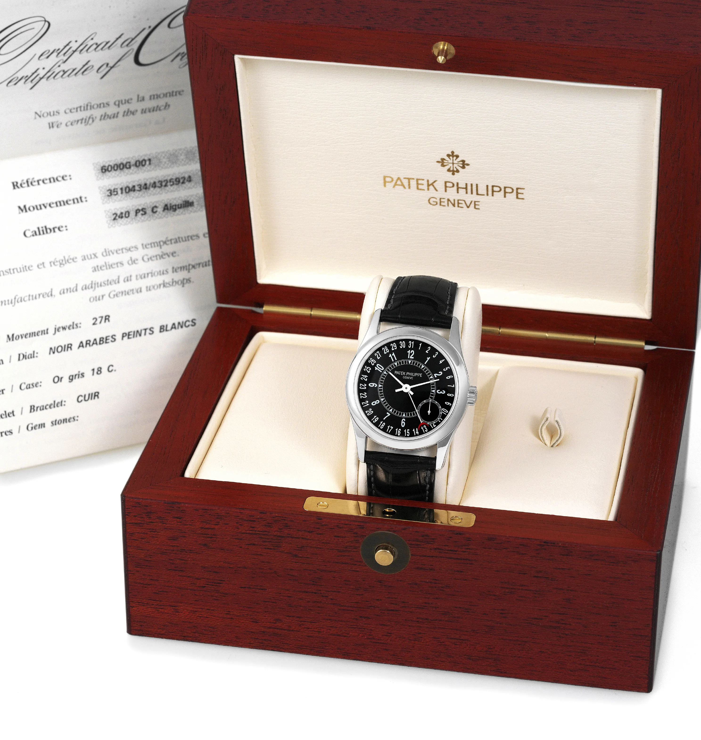 Patek Philippe Calatrava 6000G 37mm White gold Black