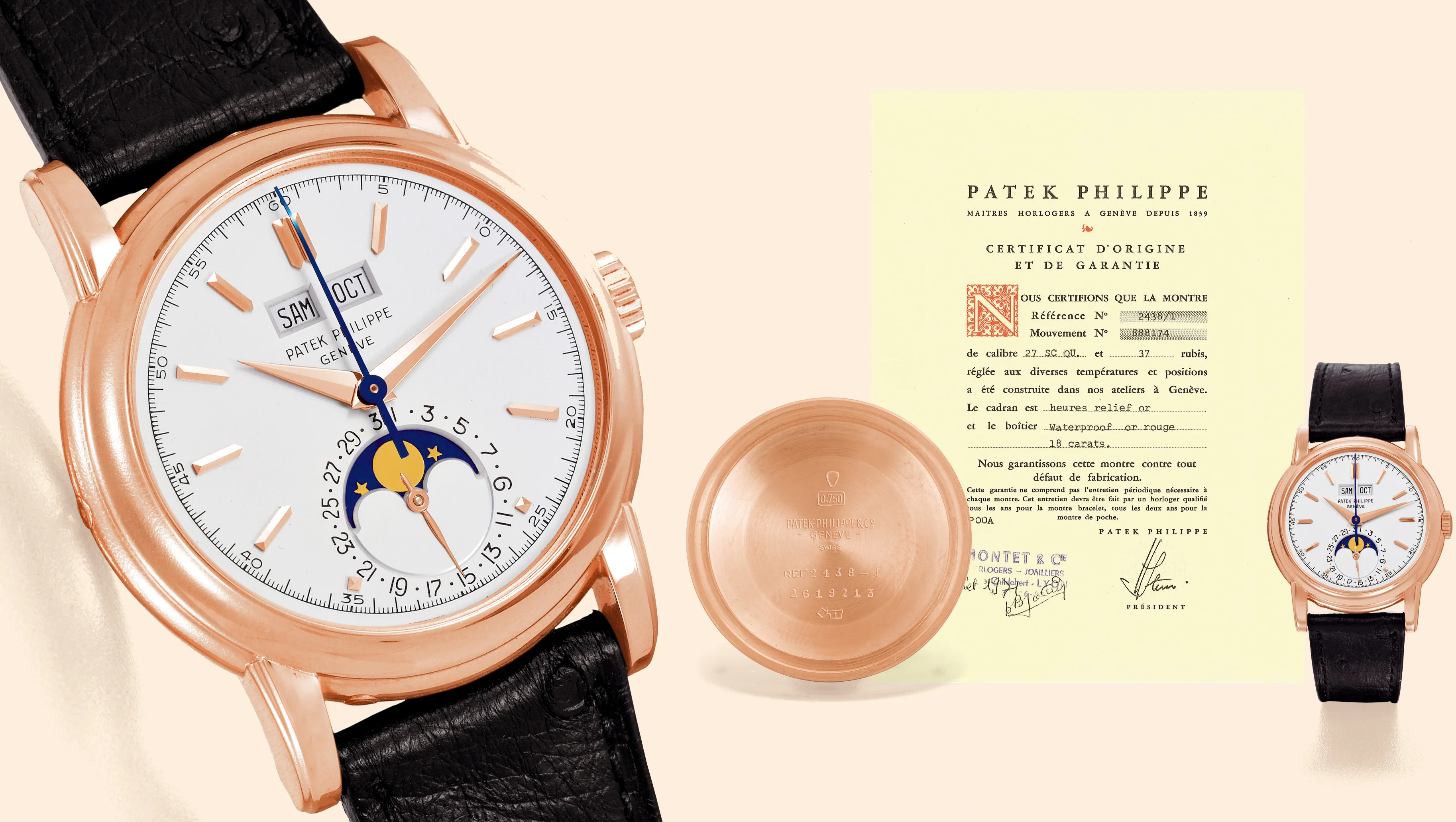 Patek Philippe Perpetual Calendar 2438/1 37mm Rose gold Silver