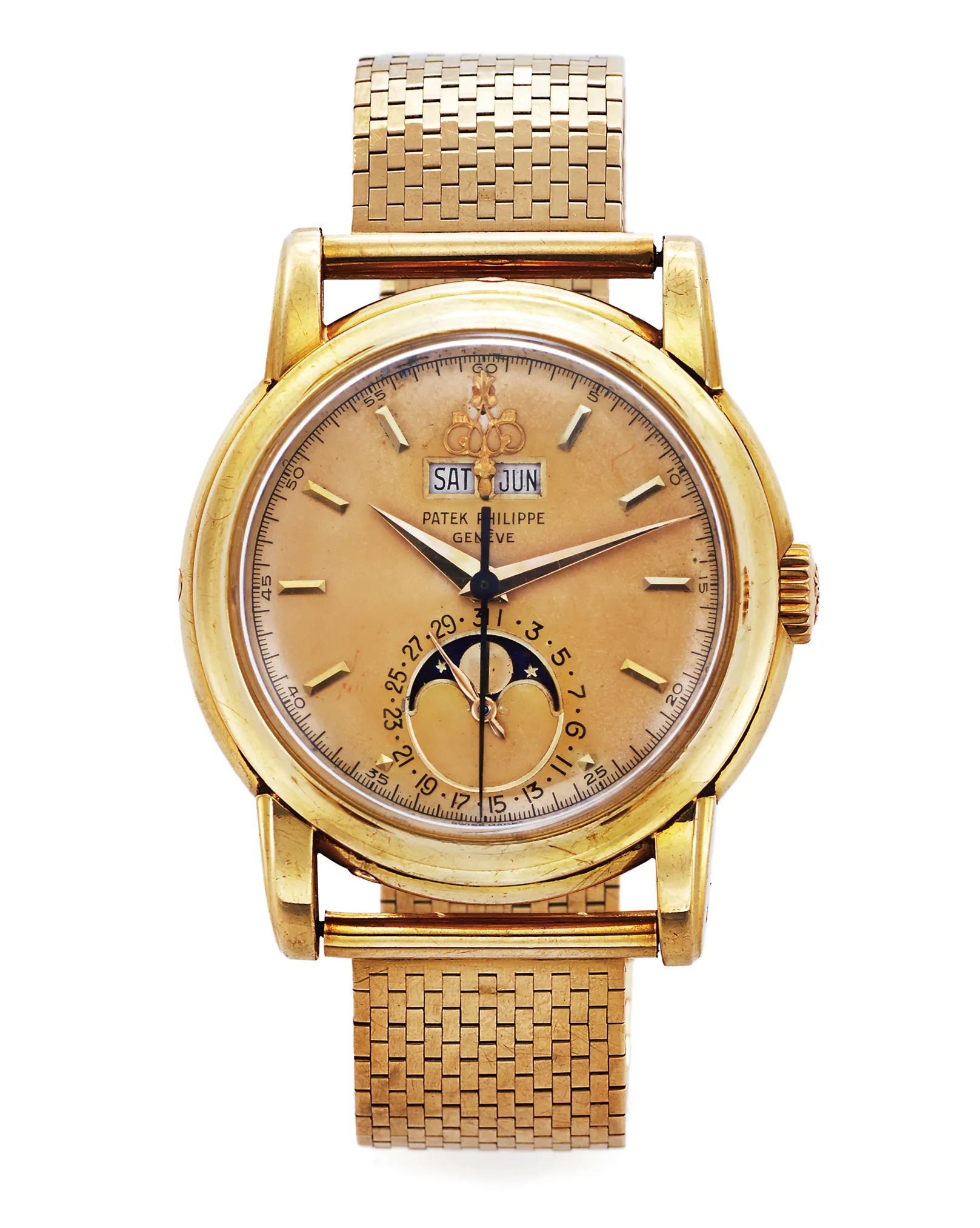 Patek Philippe Perpetual Calendar 2438 37mm Yellow gold Gold silvered