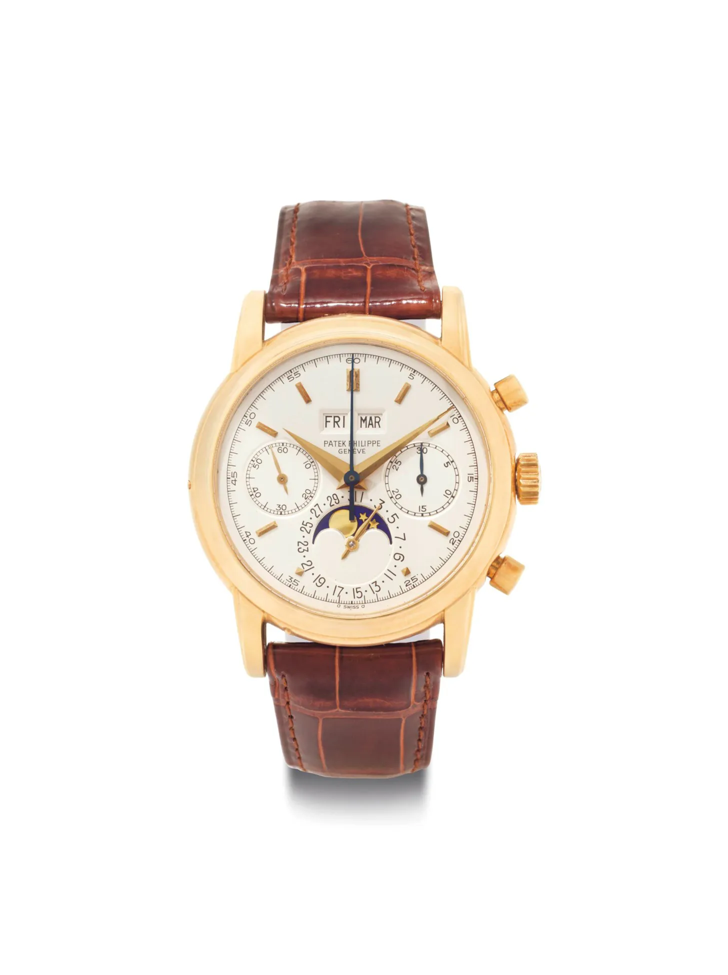 Patek Philippe Perpetual Calendar Chronograph 2499/100 37.5mm Yellow gold Silver