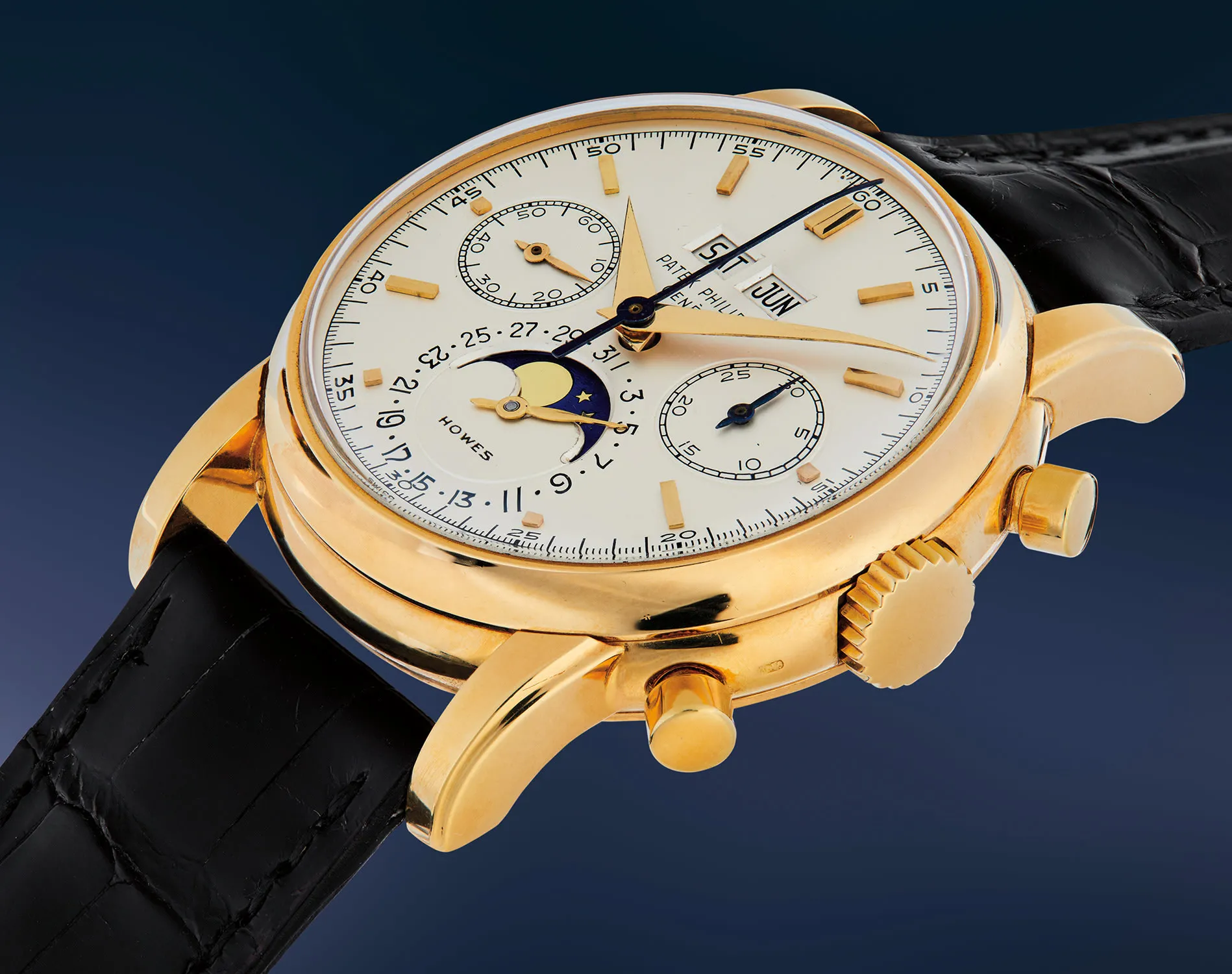 Patek Philippe Perpetual Calendar Chronograph 2499 37.5mm Yellow gold Silver 1