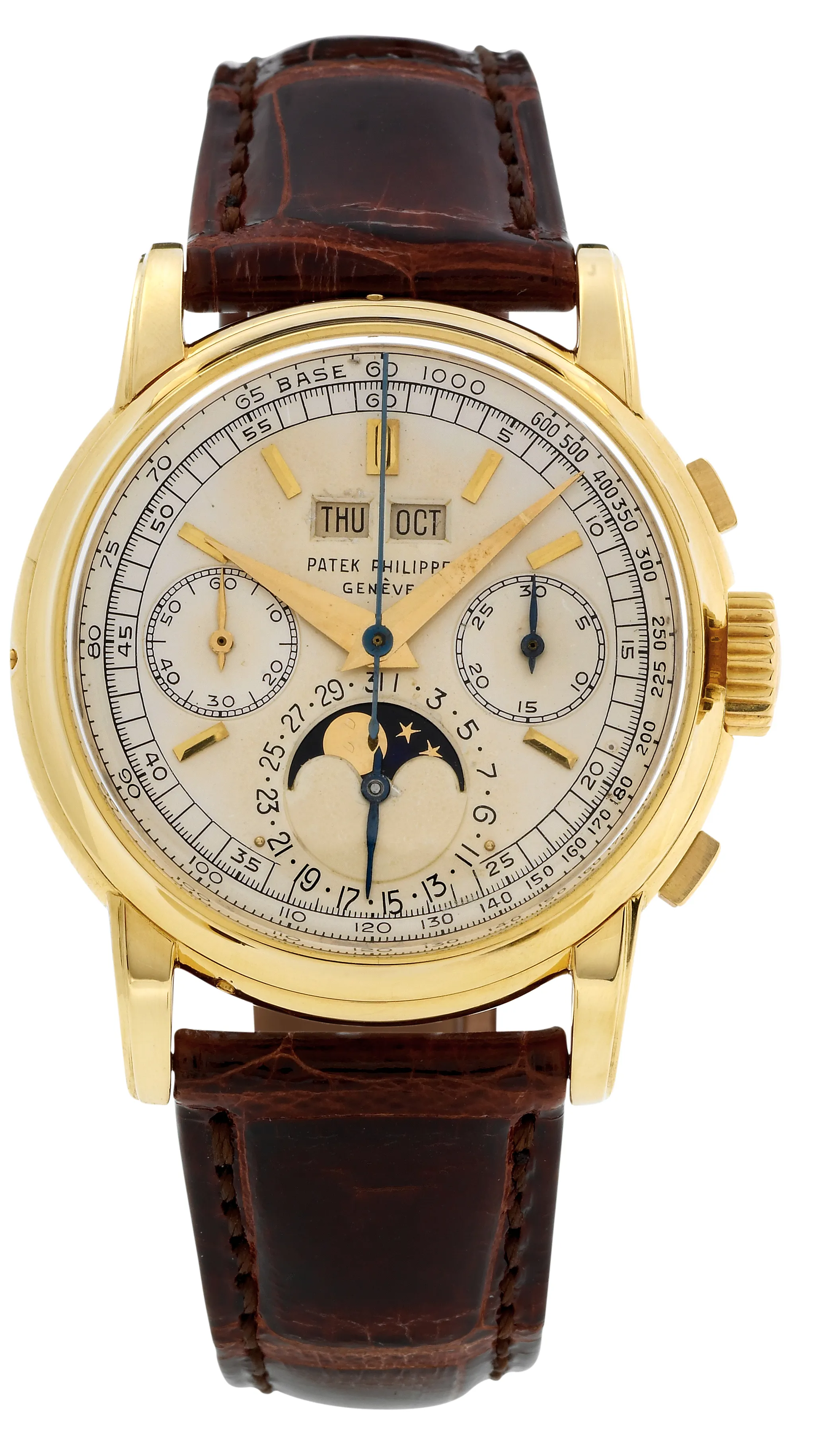 Patek Philippe Perpetual Calendar Chronograph 2499 38mm Yellow gold Silver