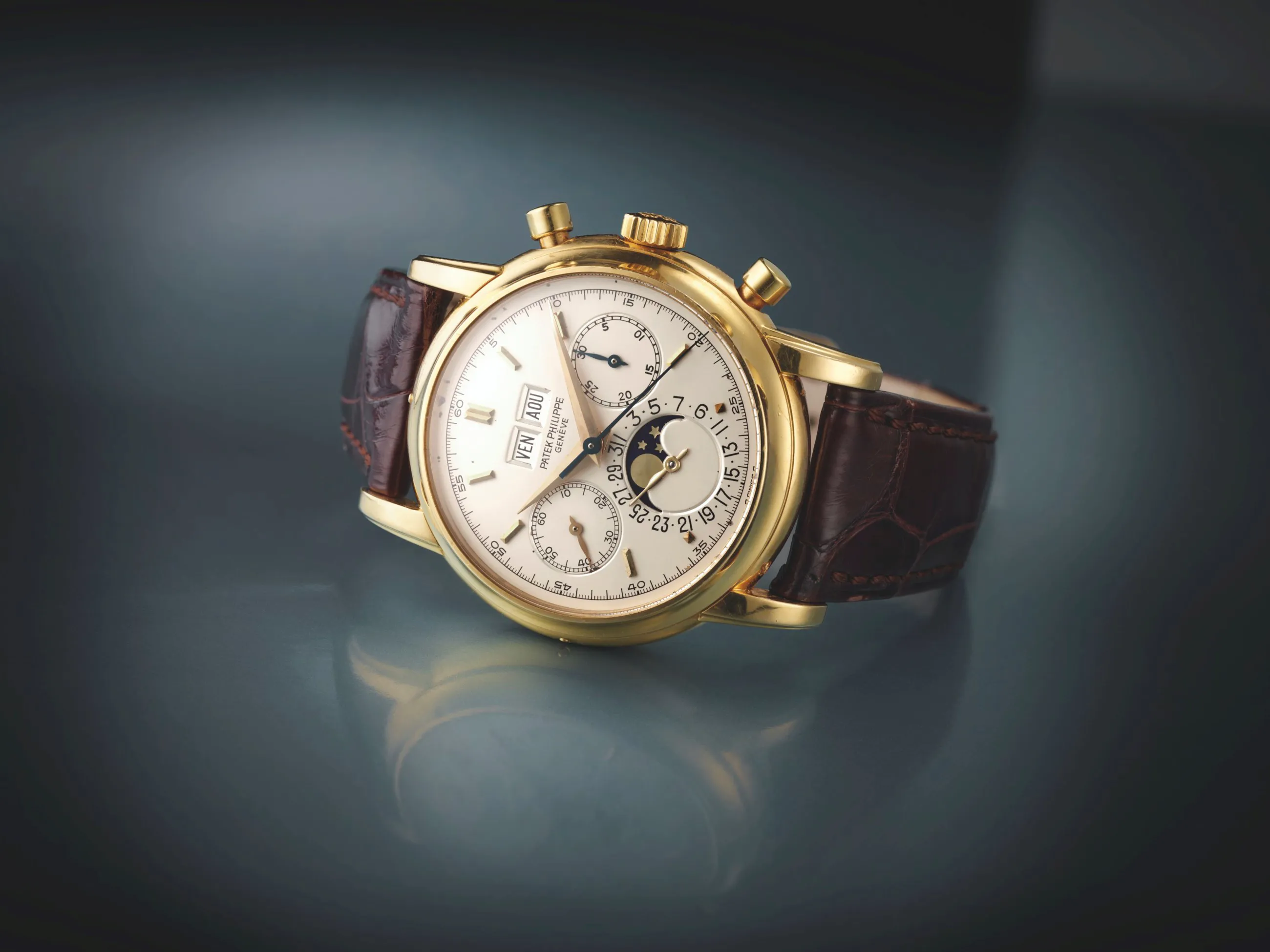 Patek Philippe Perpetual Calendar Chronograph 2499 37.5mm Yellow gold Silver 3