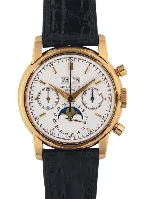 Patek Philippe Perpetual Calendar Chronograph 2499 38mm Yellow gold Silver