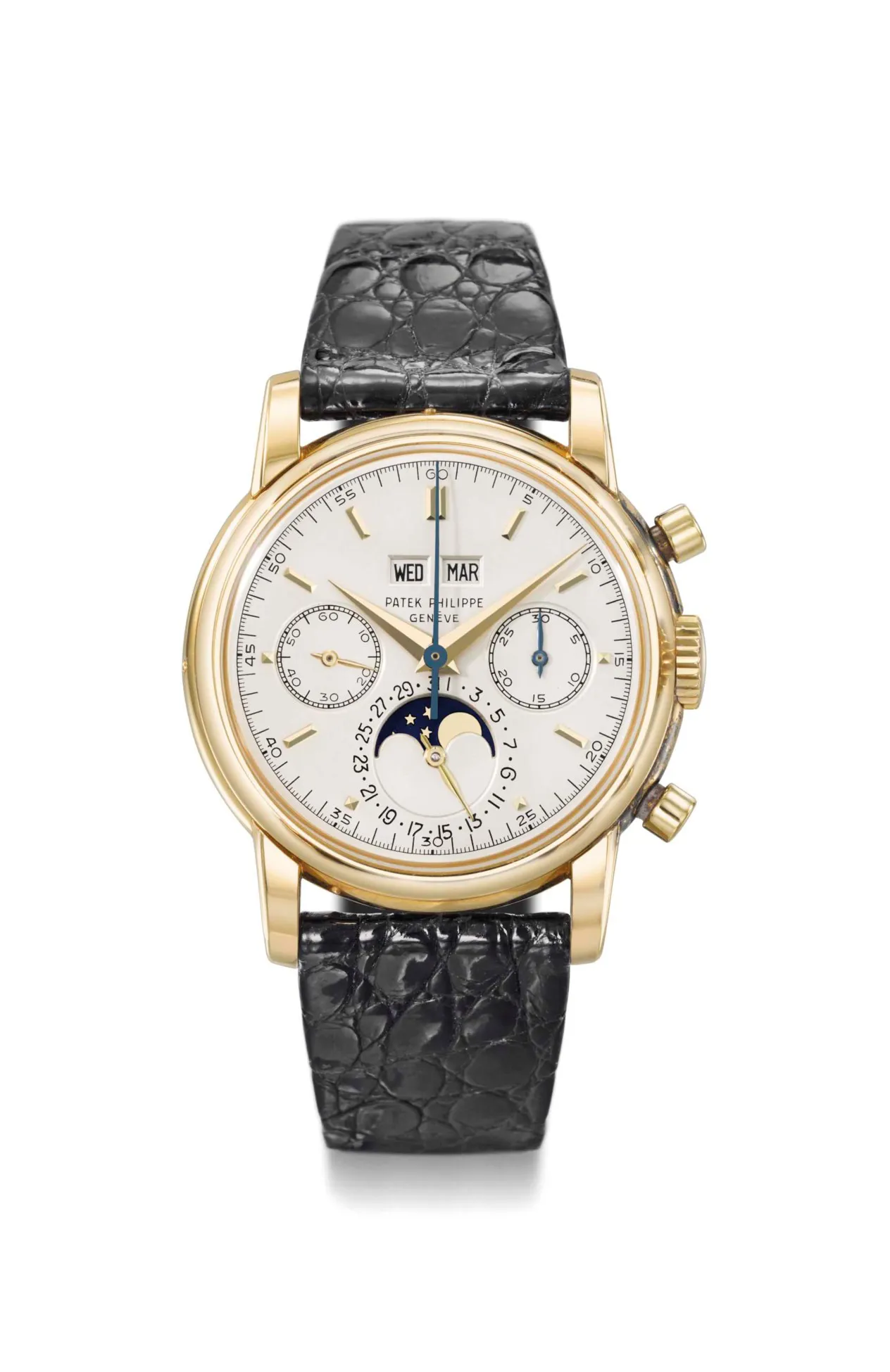 Patek Philippe Perpetual Calendar Chronograph 2499 37.5mm Yellow gold Silver