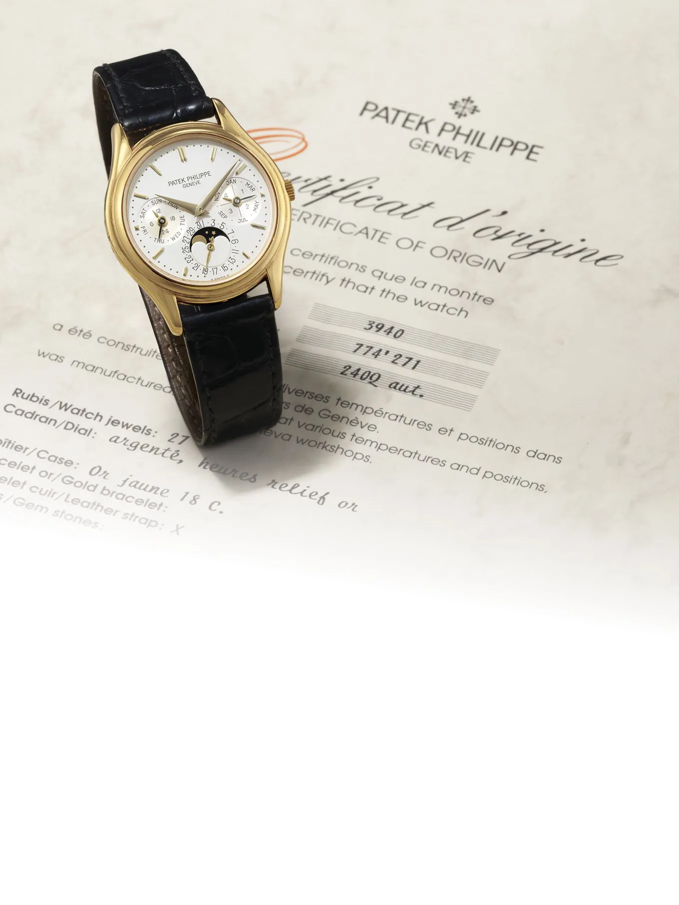 Patek Philippe Perpetual Calendar 3940J 36mm Yellow gold Silver