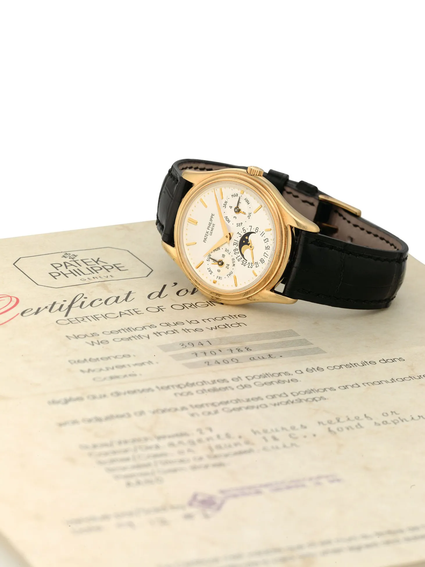 Patek Philippe Perpetual Calendar 3941 36mm Yellow gold Silver