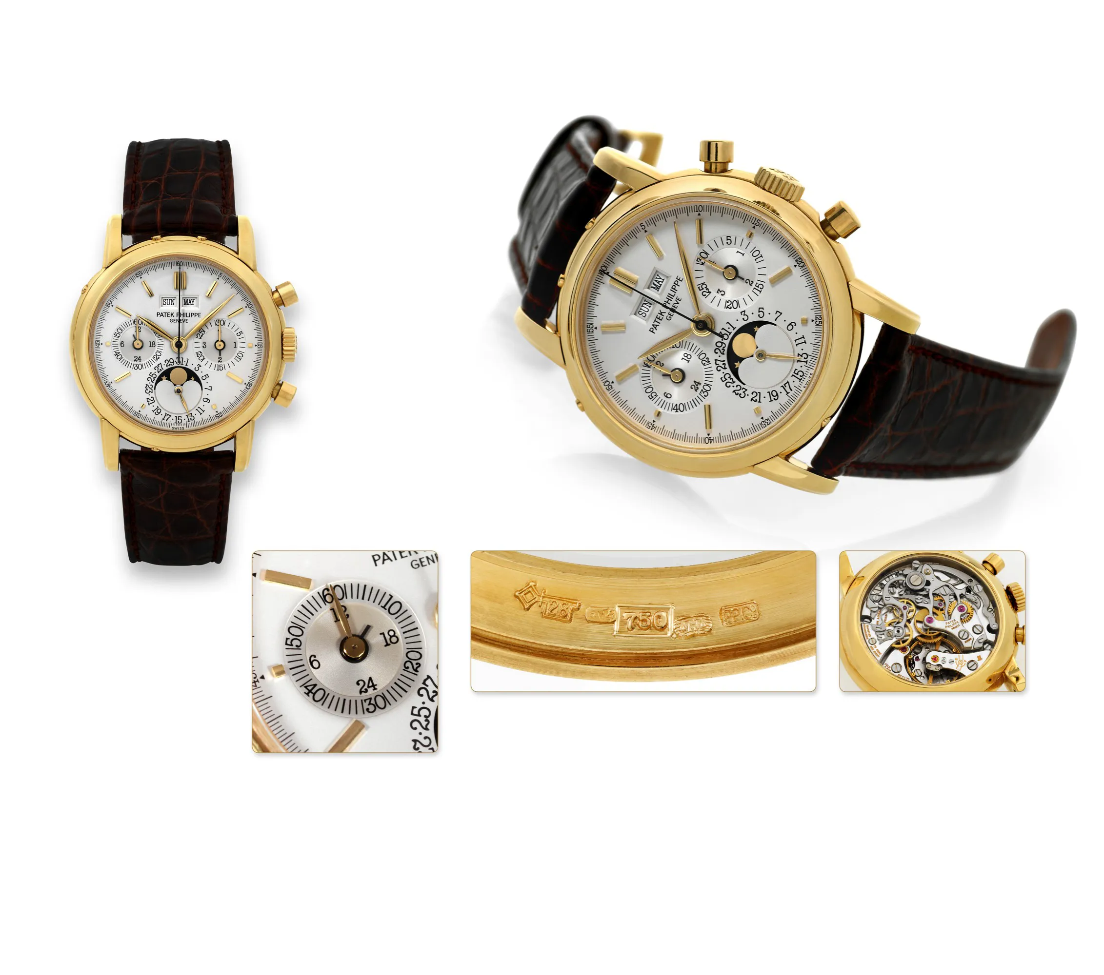 Patek Philippe Perpetual Calendar Chronograph 3971 36mm Yellow gold Silver