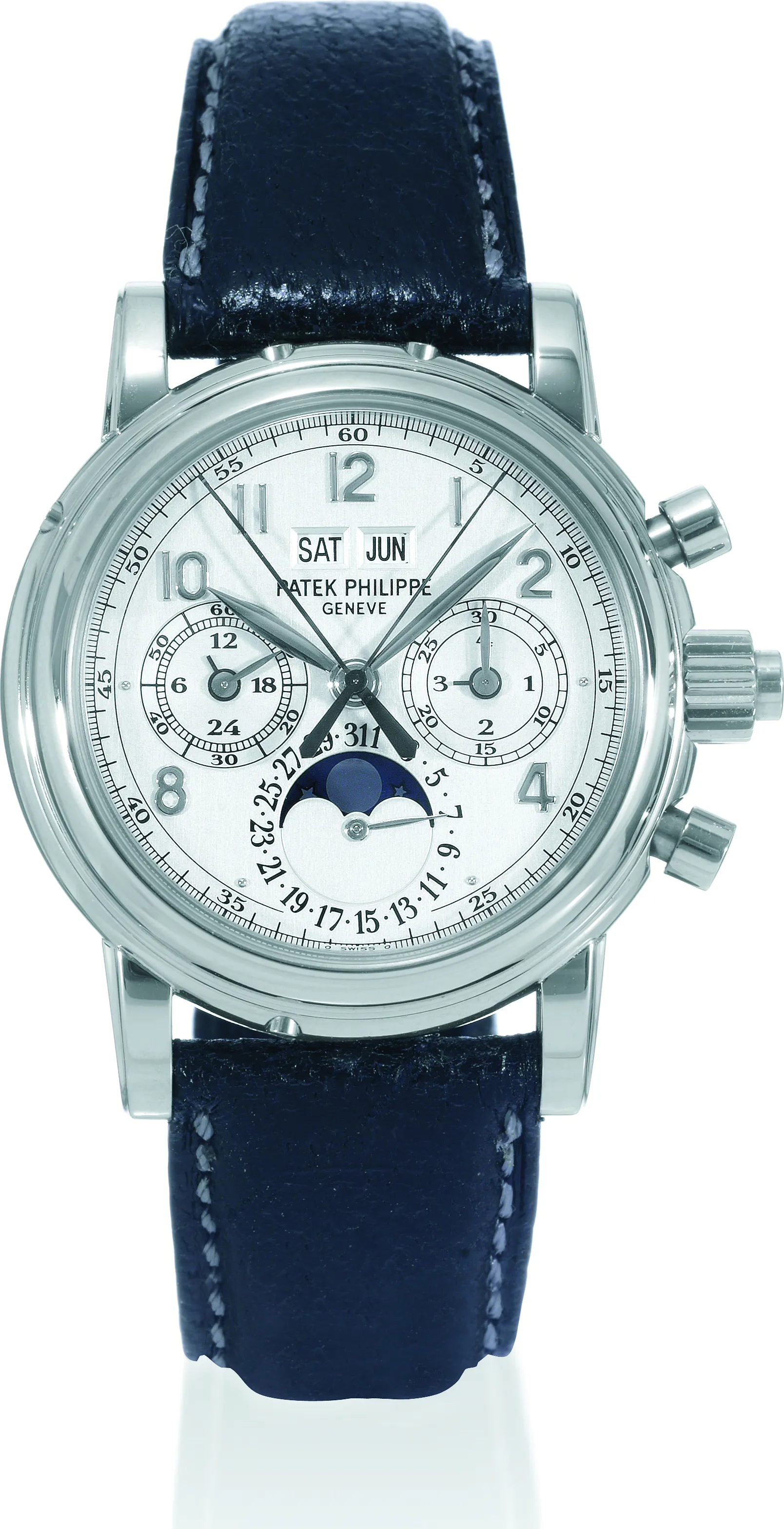 Patek Philippe Perpetual Calendar Split-Seconds Chronograph 5004G 36mm White gold Silver