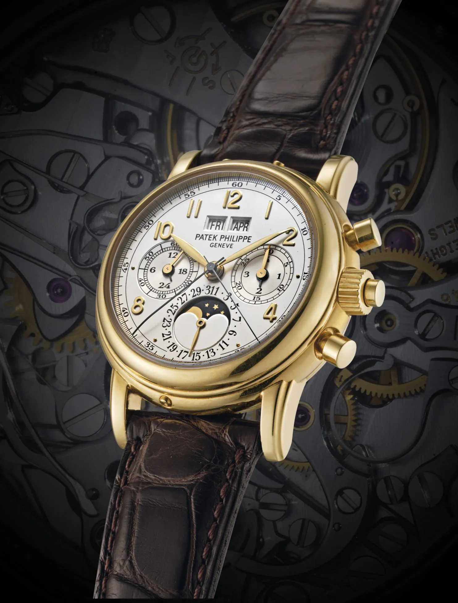 Patek Philippe Perpetual Calendar Split-Seconds Chronograph 5004J 37mm Yellow gold Silver