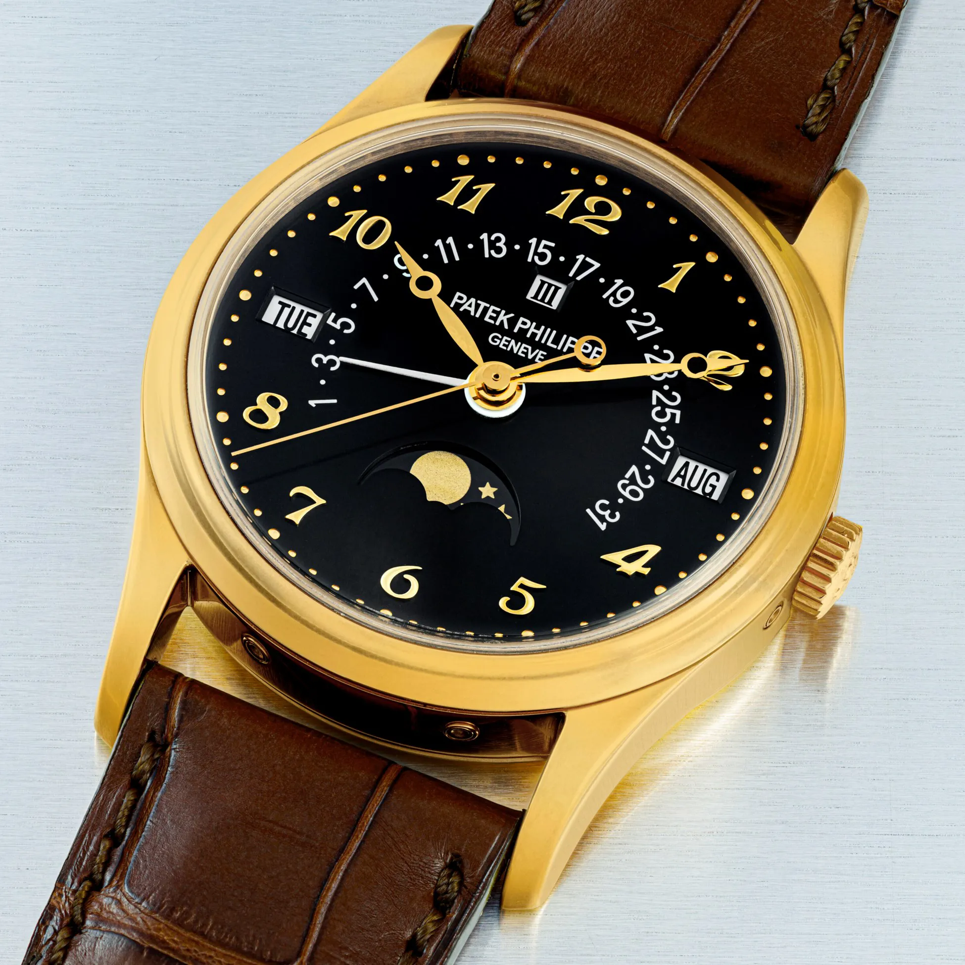 Patek Philippe Perpetual Calendar 5050 35mm Yellow gold Black 1