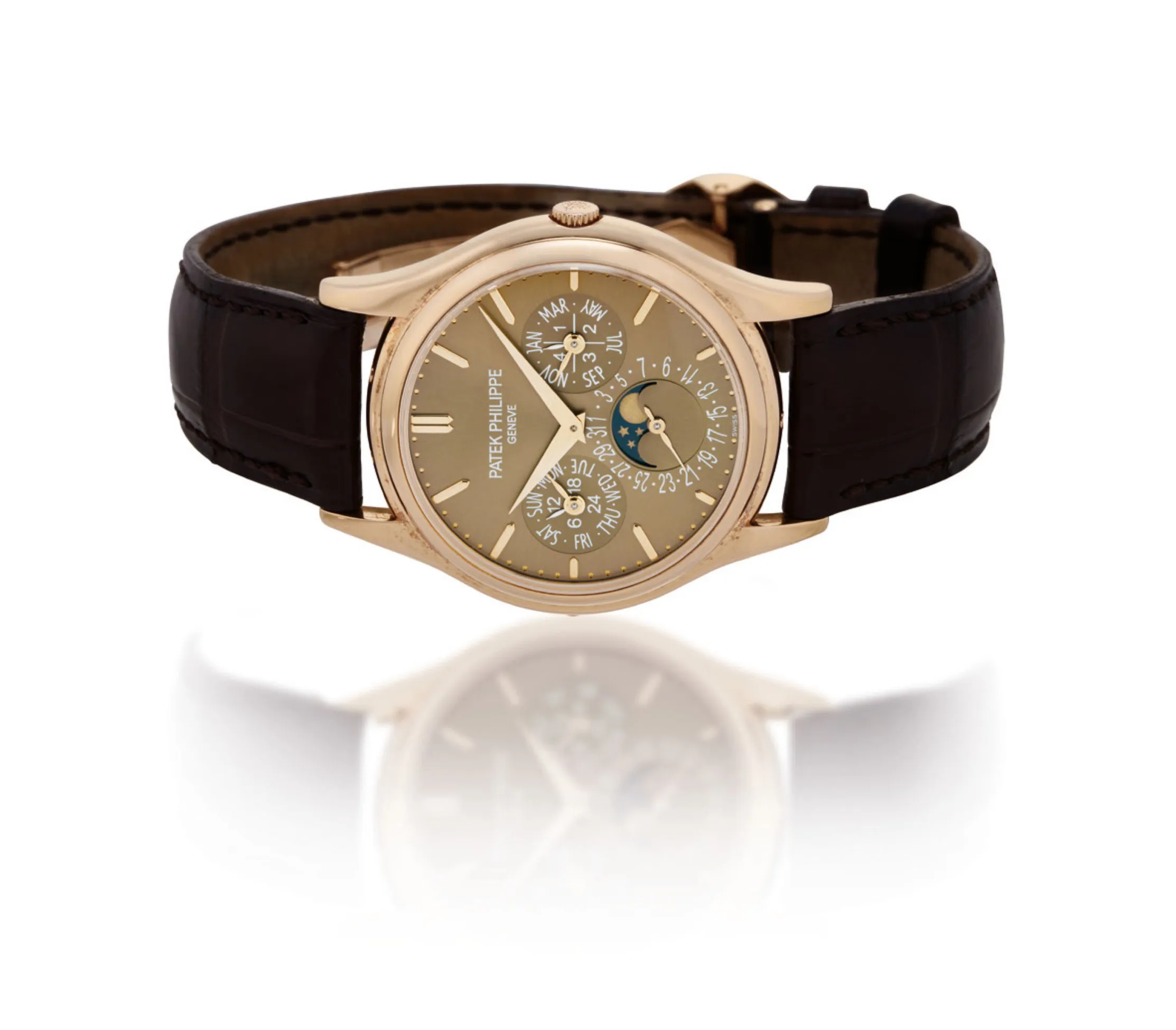 Patek Philippe Perpetual Calendar 5140R 37mm Rose gold Sunburst brown