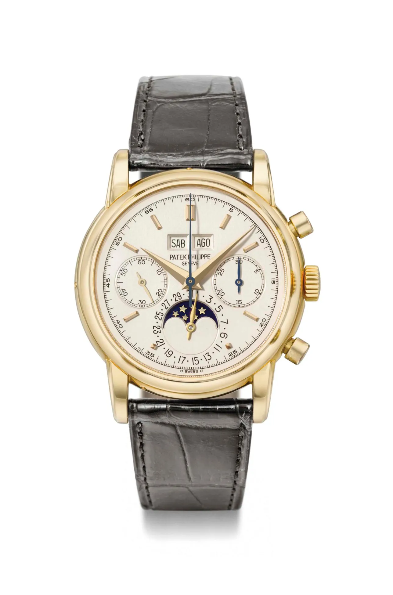 Patek Philippe Perpetual Calendar Chronograph 2499/100 38mm Yellow gold Silver