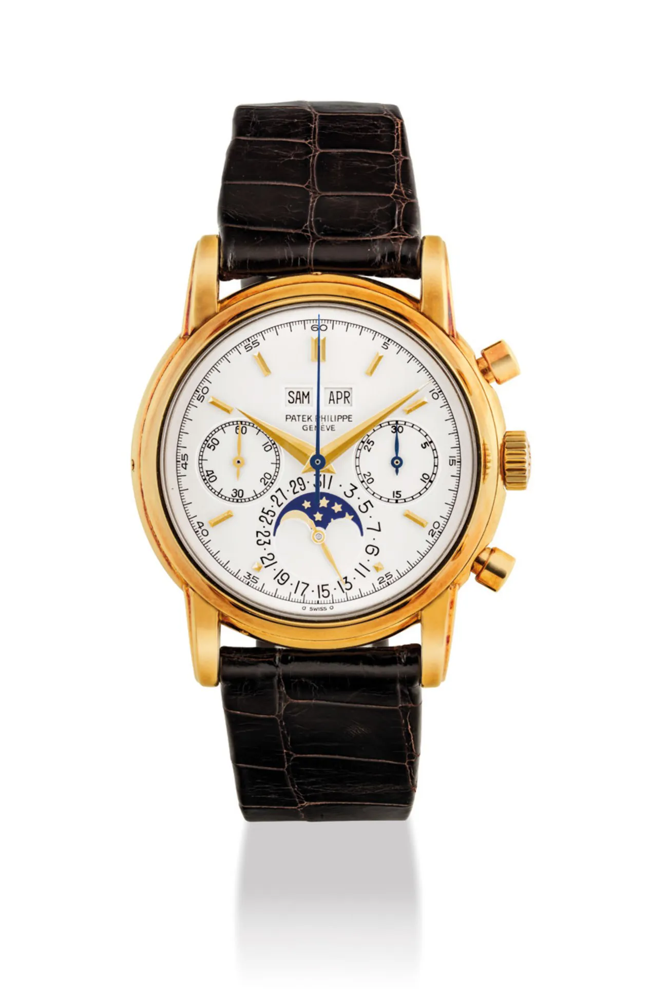 Patek Philippe Perpetual Calendar Chronograph 2499/100 37.5mm Yellow gold Silvered