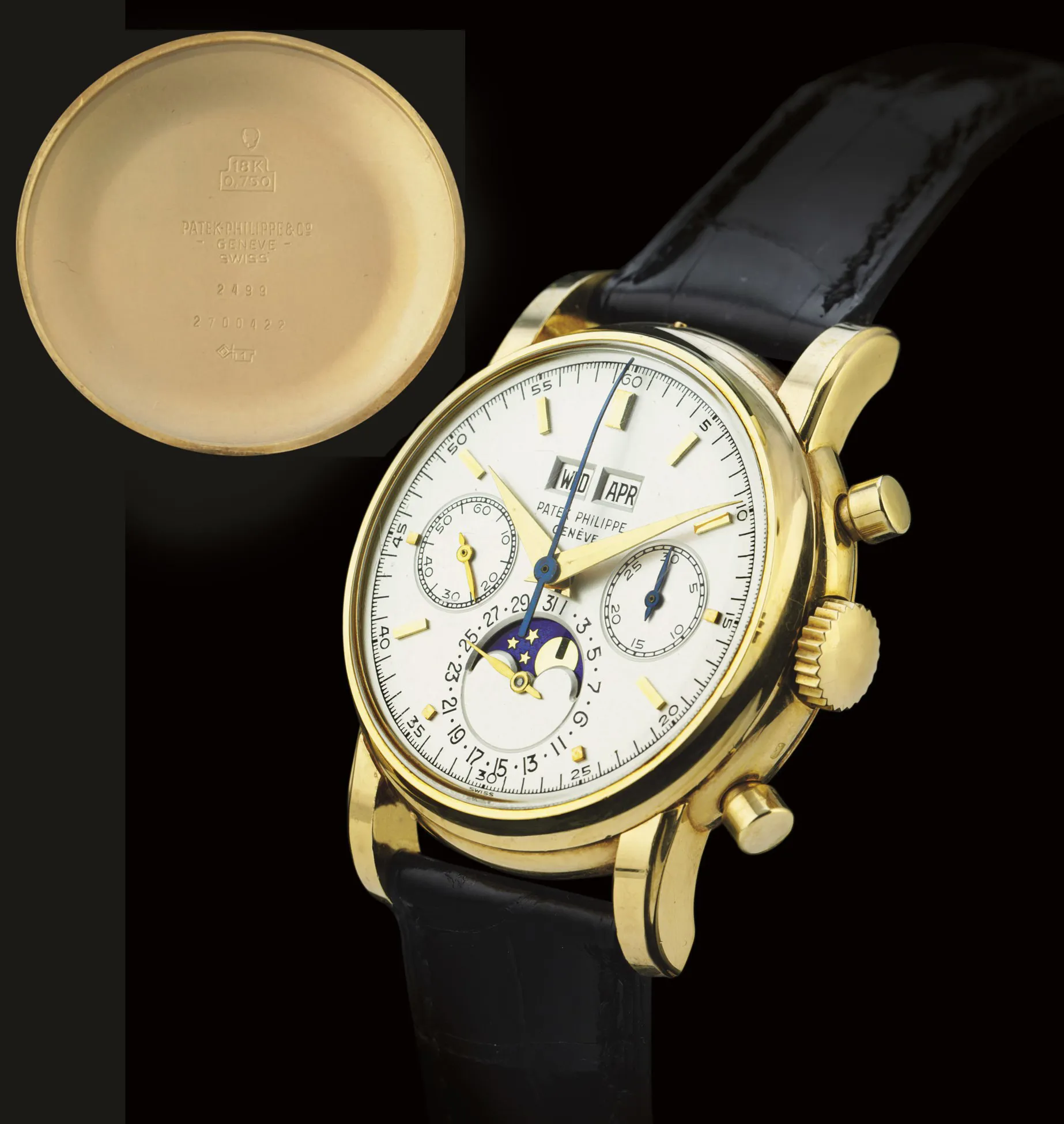 Patek Philippe Perpetual Calendar Chronograph 2499 38mm Yellow gold Silver