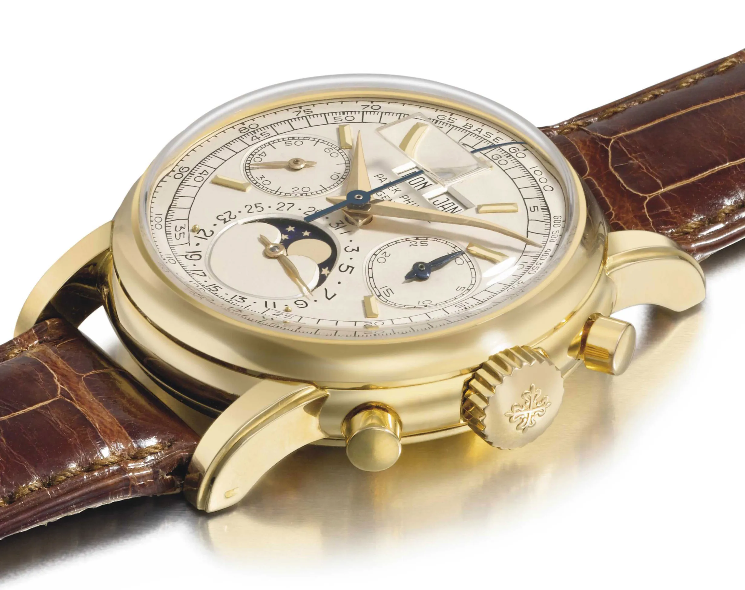 Patek Philippe Perpetual Calendar Chronograph 2499 37mm Yellow gold Silvered matte