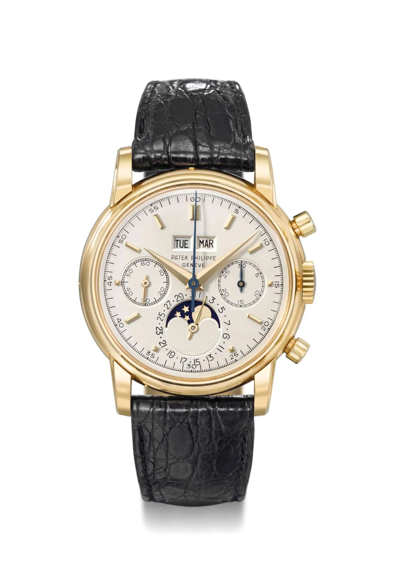 Patek Philippe Perpetual Calendar Chronograph 2499 37.7mm Yellow gold Silvered matte