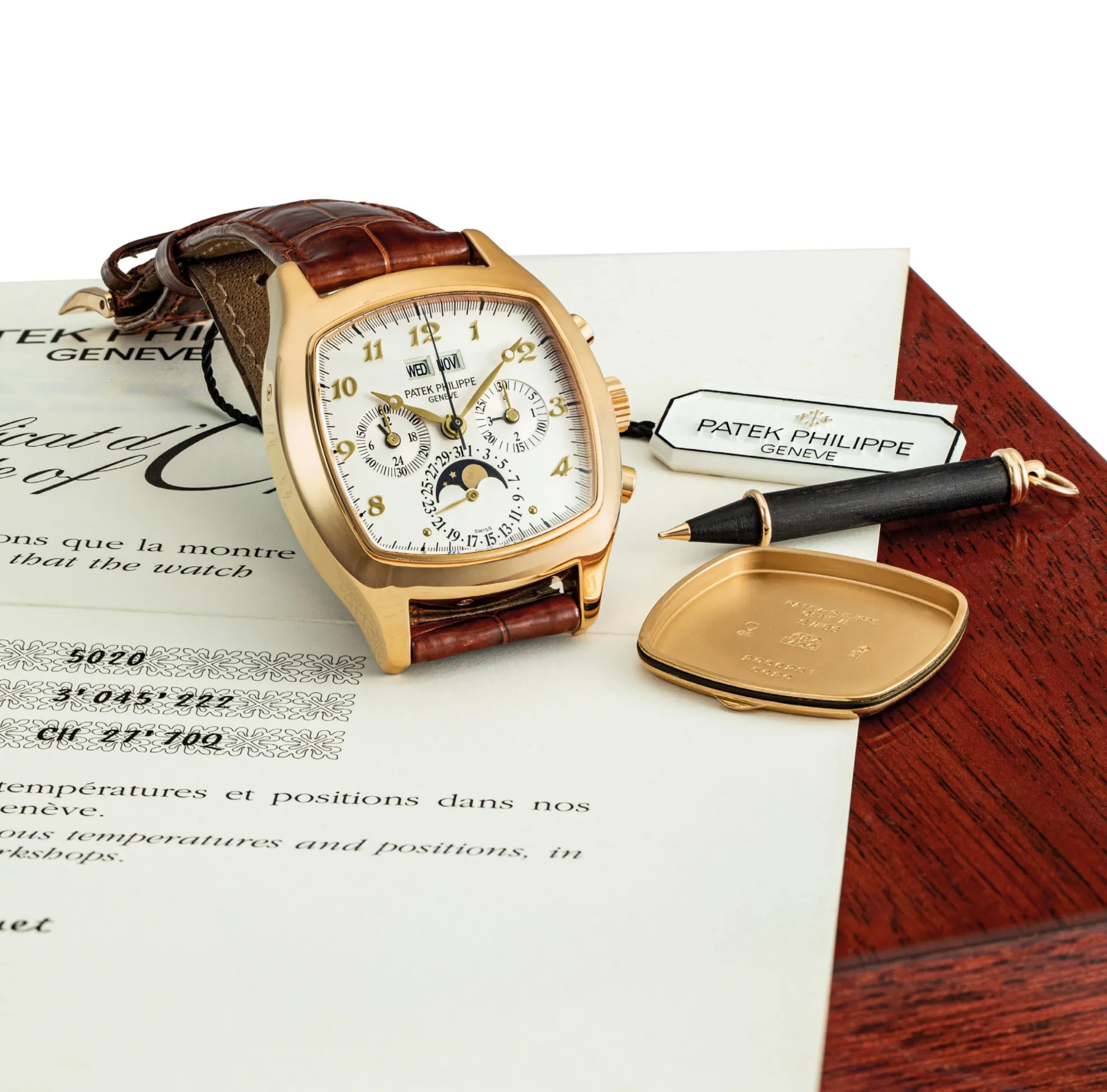 Patek Philippe Perpetual Calendar Chronograph 5020 37mm Rose gold White